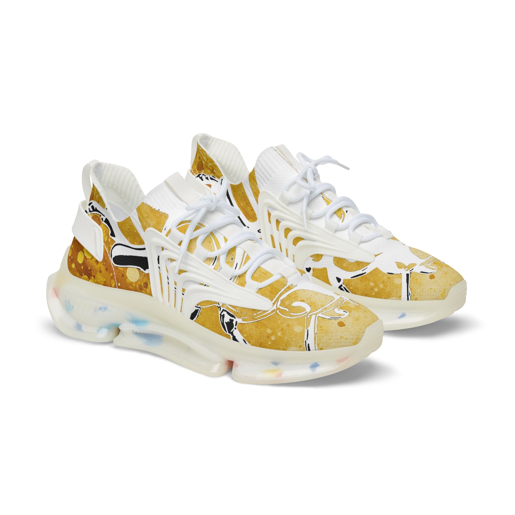 🟡 “GOLD BUGGED OUT V1A”  Men's Mesh Sneakers