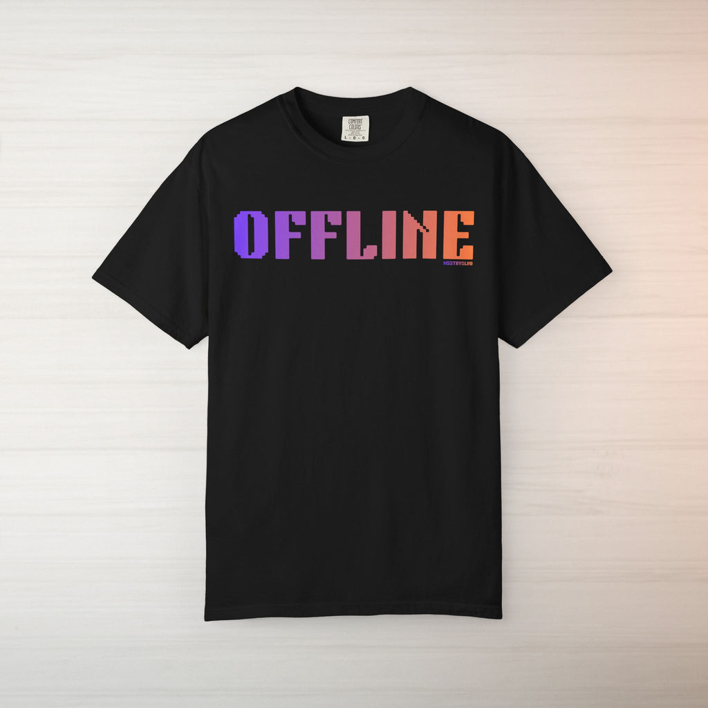 OFFLINE Graphic T Shirt Aesthetic Streetwear Tee, Unisex Minimal Typography Shirt, Travel Pastel Fashion Top