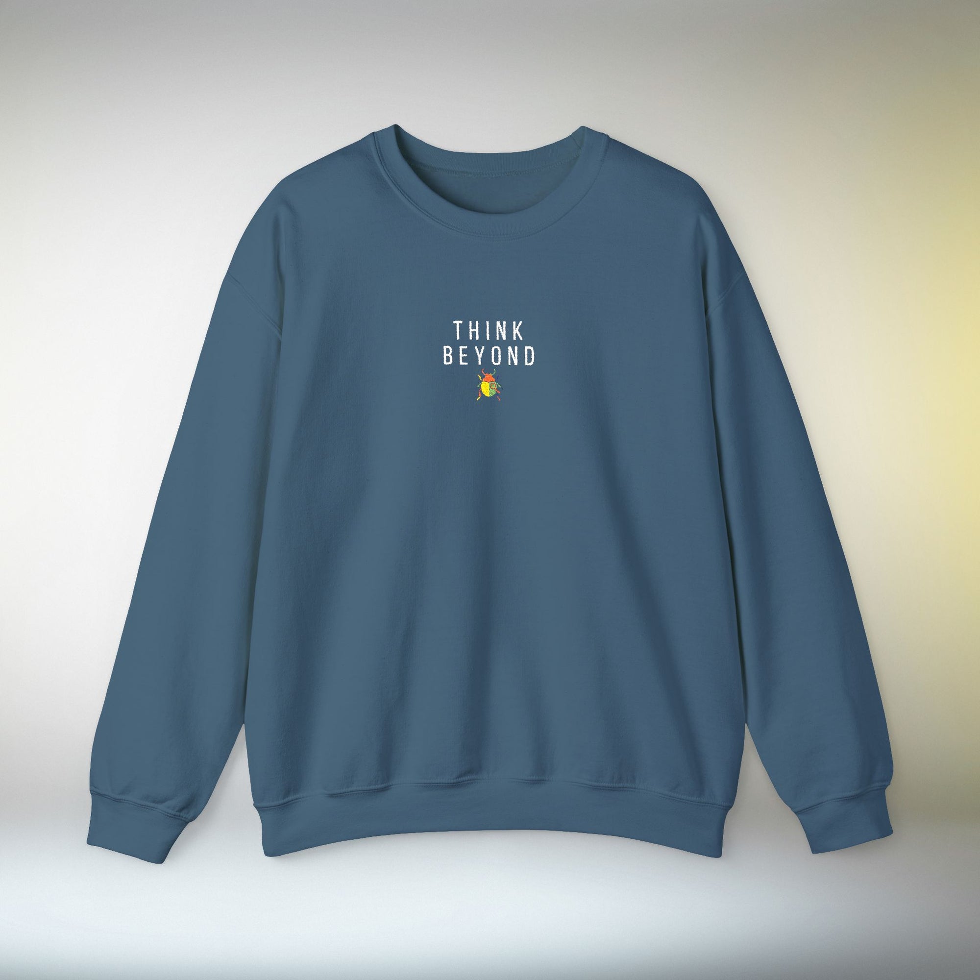 Think Beyond Embroidered Sweatshirt | Minimal Motivational Crewneck, Premium Unisex Embroidery, Thoughtful Streetwear