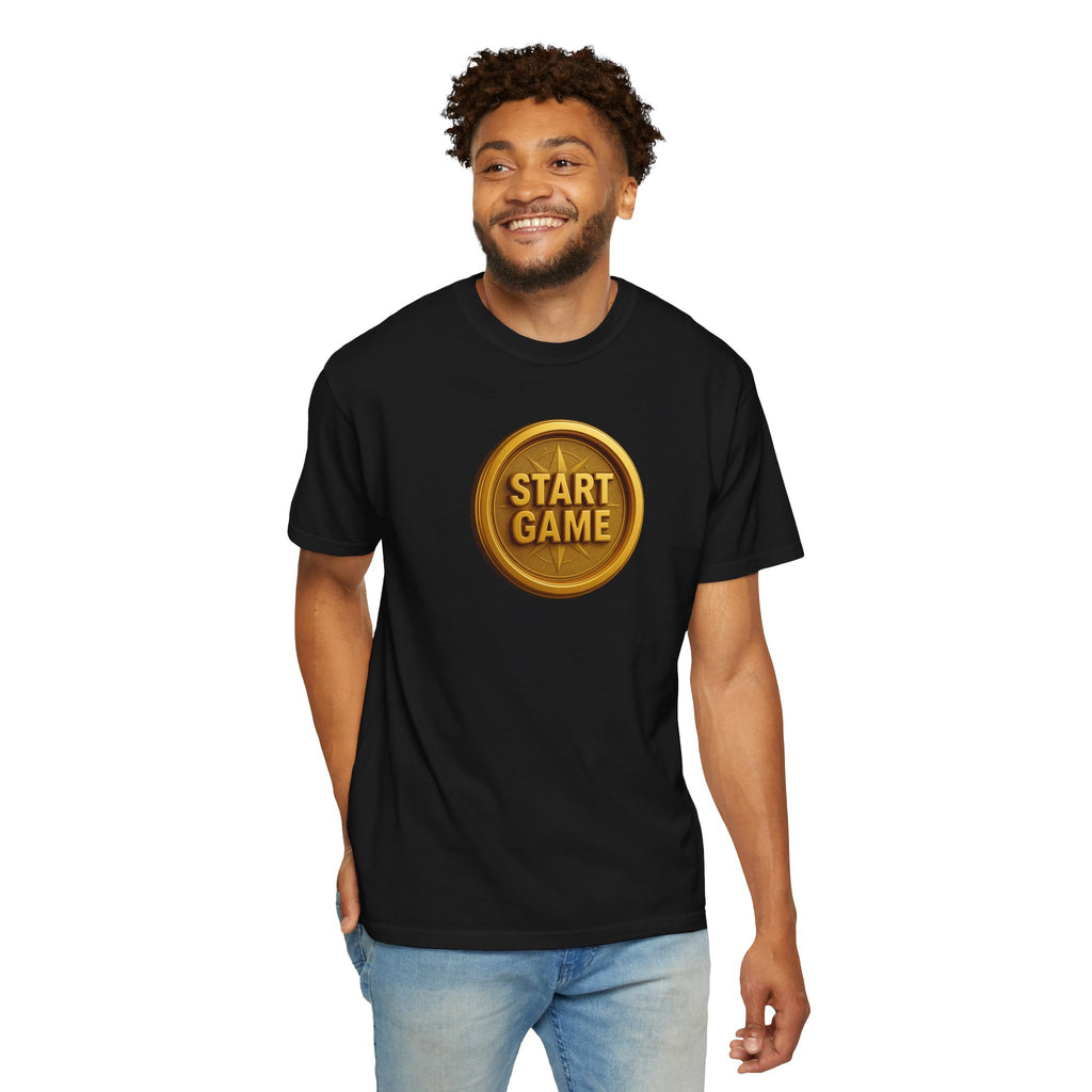 Start Game T-Shirt – MSSTRYSLVD® Gold Coin Graphic Tee | Streetwear for Dream-Chasers & Gamers