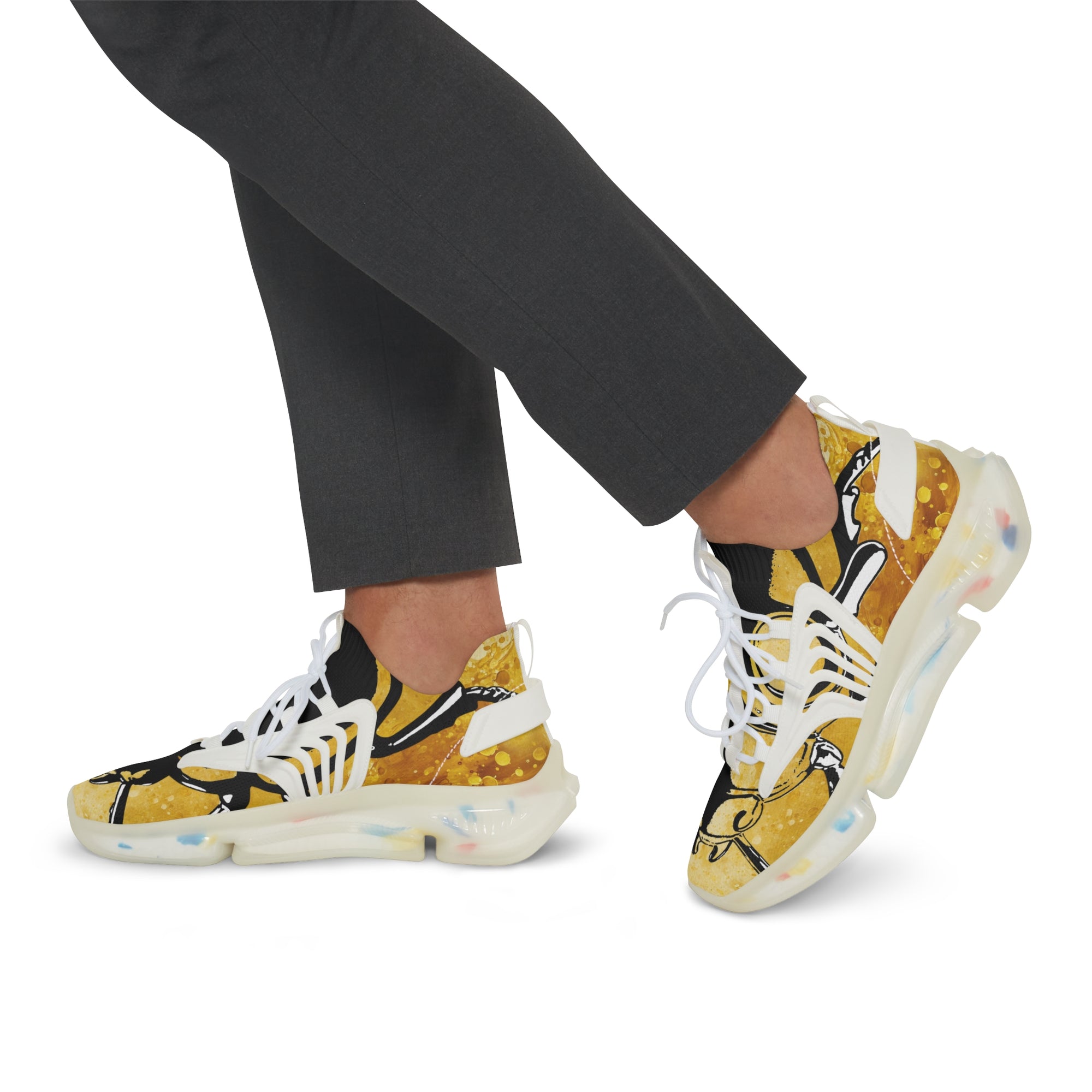 🟡 “GOLD BUGGED OUT V1”  Men's Mesh Sneakers