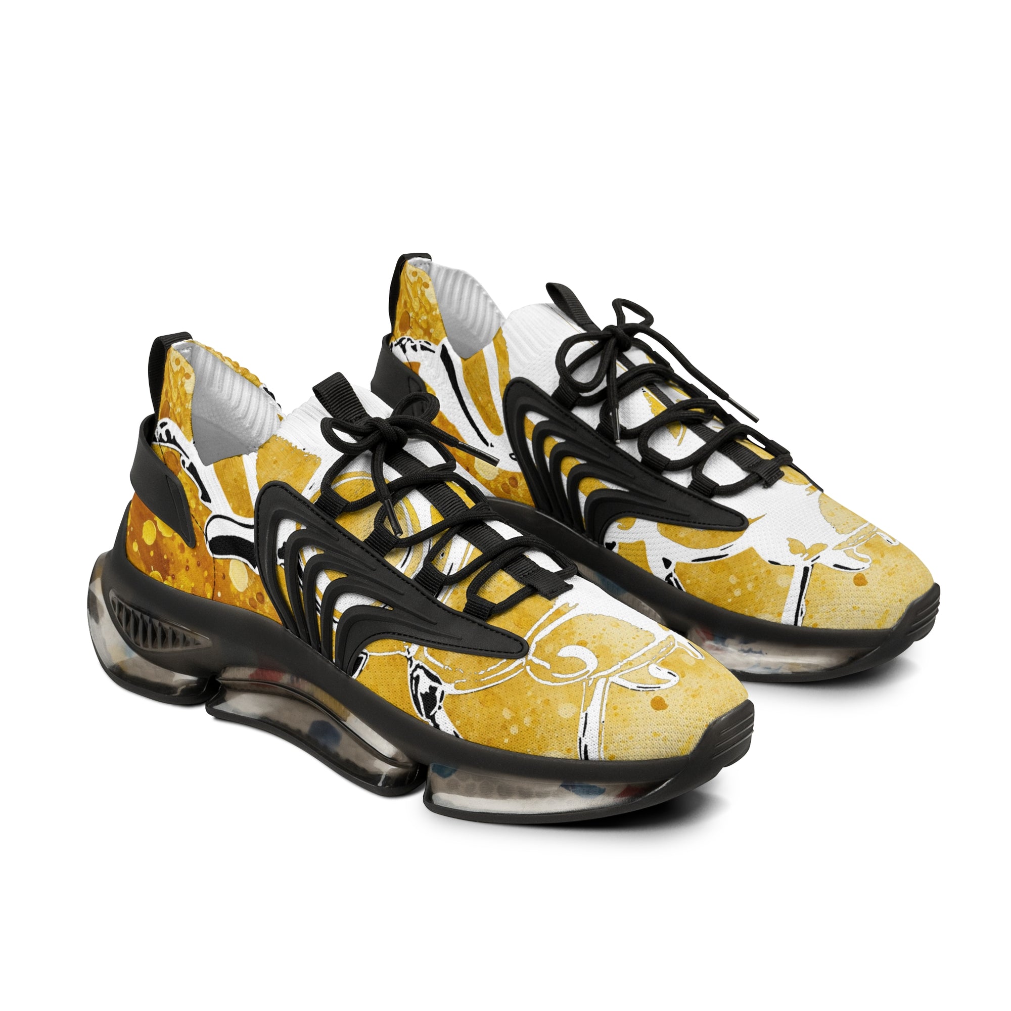 🟡 “GOLD BUGGED OUT V1A”  Men's Mesh Sneakers