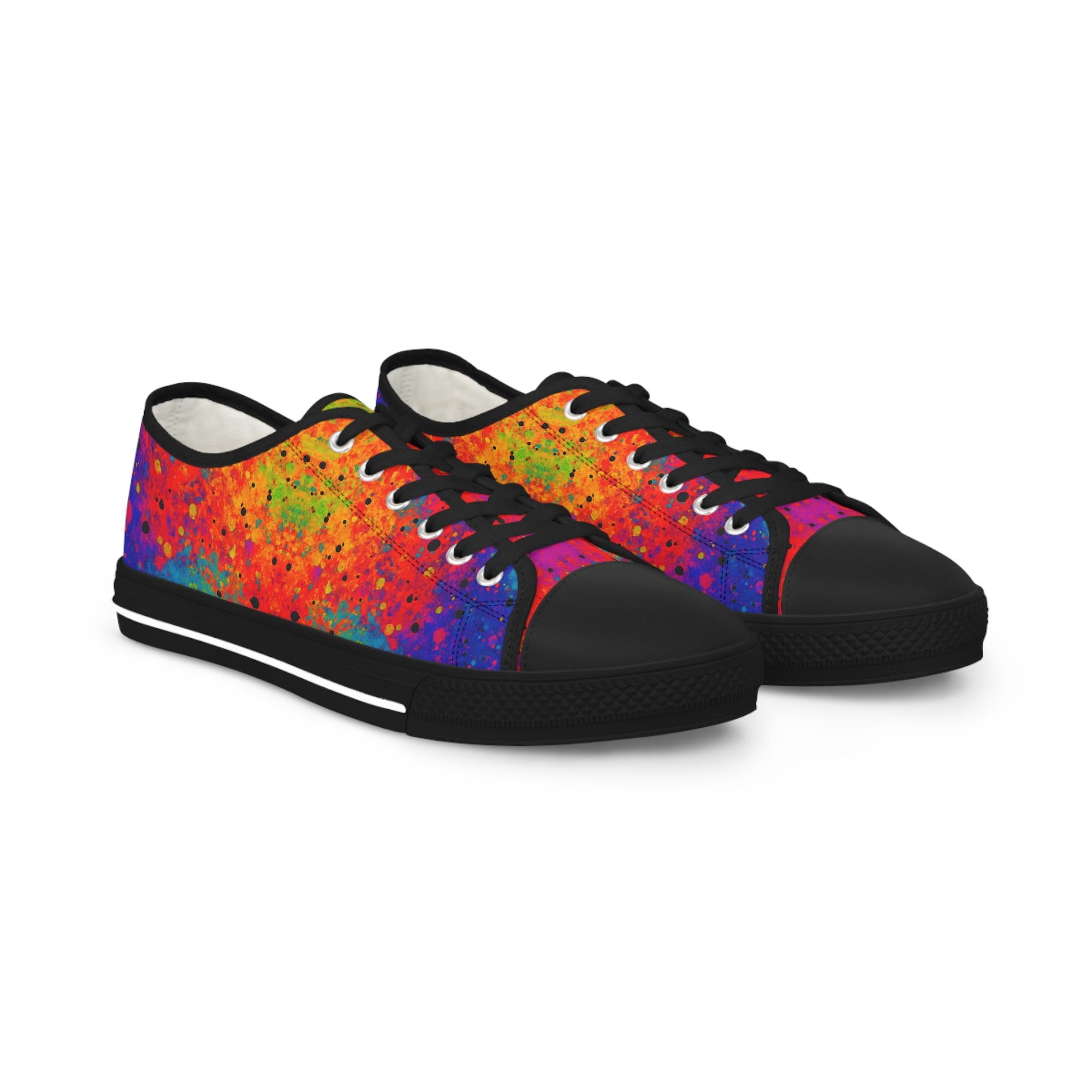 “SPECTRUMSTRIKE V1” Unisex Low Top Sneakers – Rainbow Graffiti Streetwear Edition, Men & Women