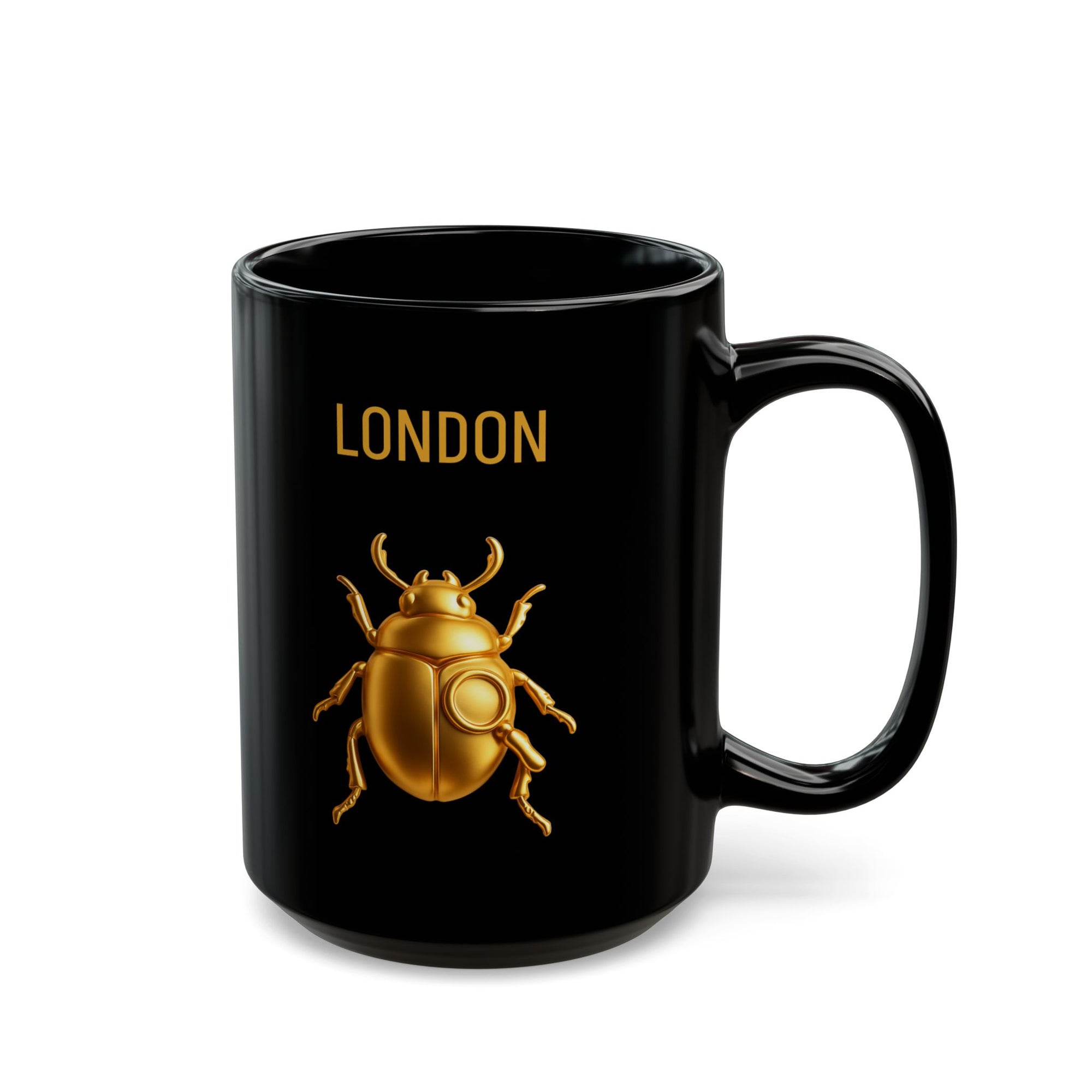 London - Golden Beetle Black Mug (11oz, 15oz)