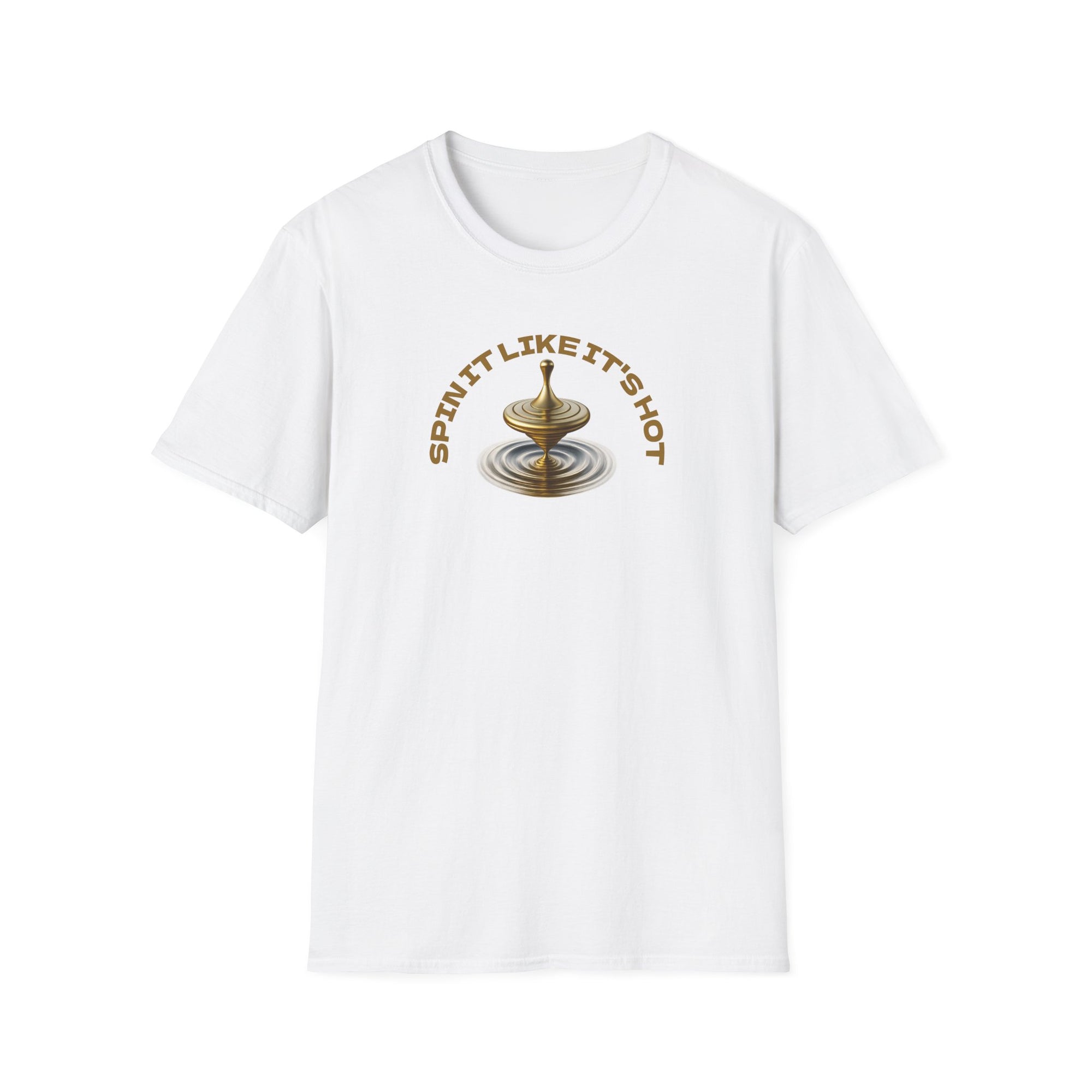Spin It Like It's Hot T-Shirt – Funny Golden Spinning Top Tee | Glam & Balance Graphic Shirt