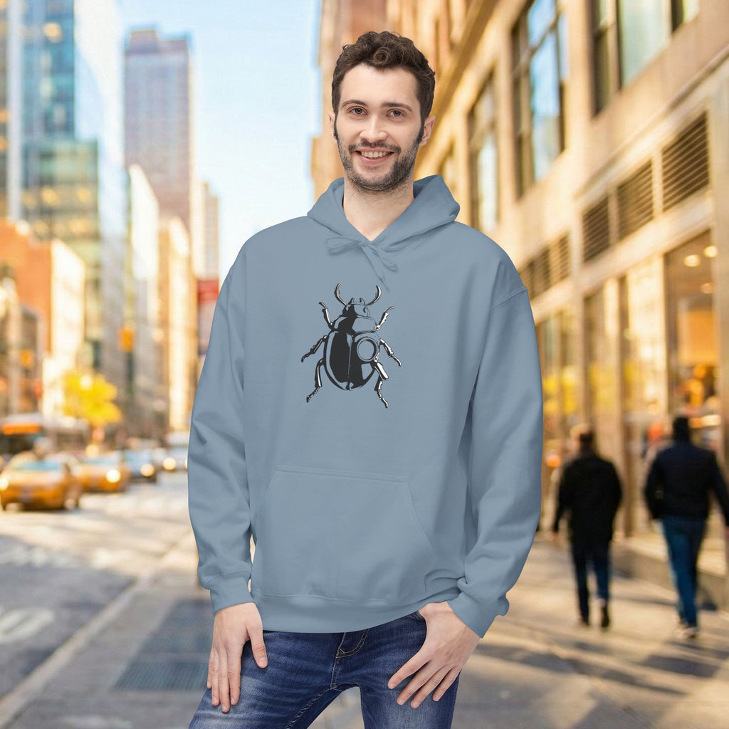 Beetle Graphic Hoodie Minimalist Insect Nature-Inspired Elegant Hoodie