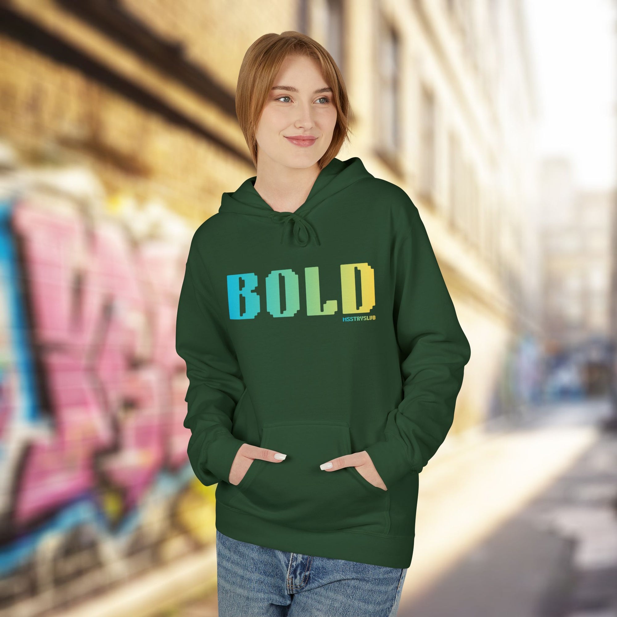 Bold Big Quote Hoodie | Bold Colorful Print Retro Graphic Pullover