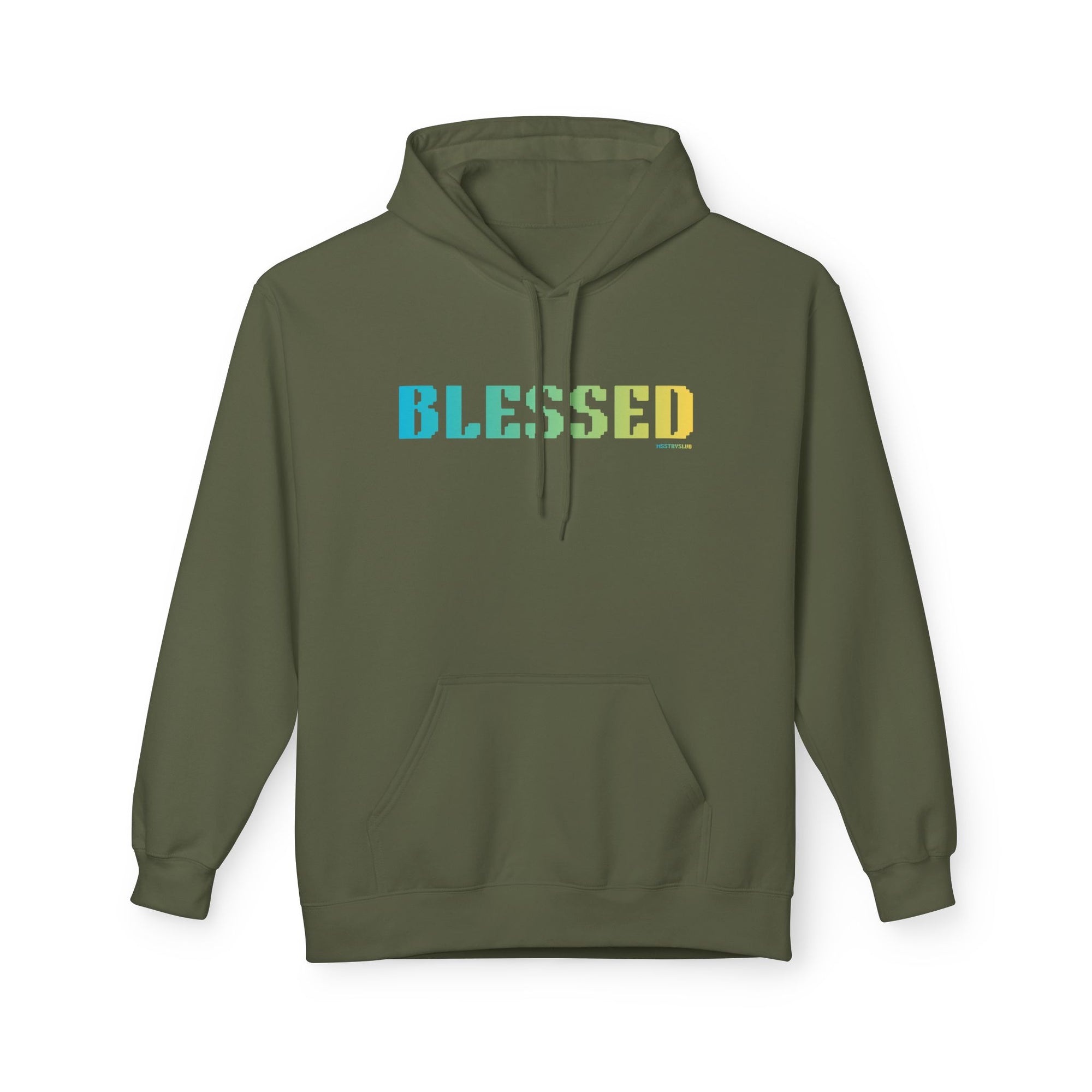 Blessed Big Quote Hoodie | Bold Colorful Print Grateful Retro Graphic Pullover