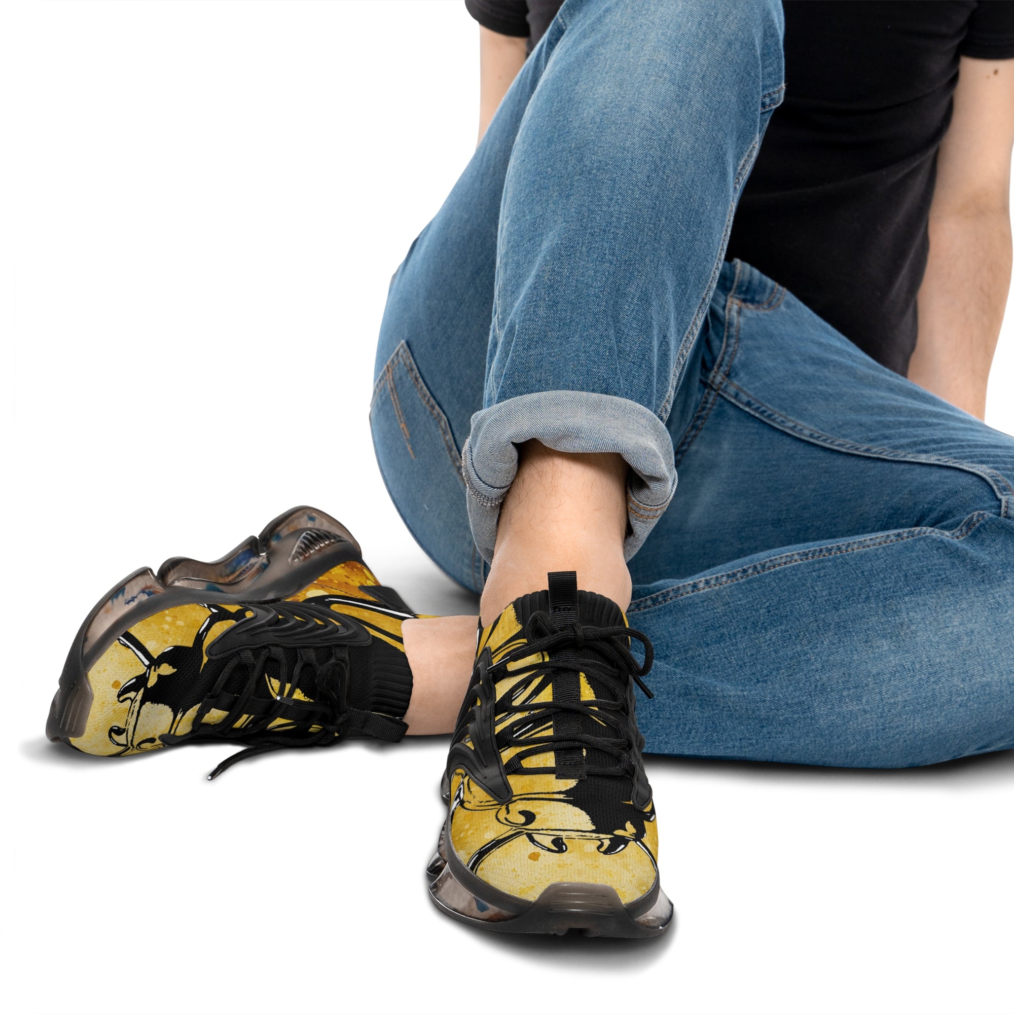 🟡 “GOLD BUGGED OUT V1”  Men's Mesh Sneakers