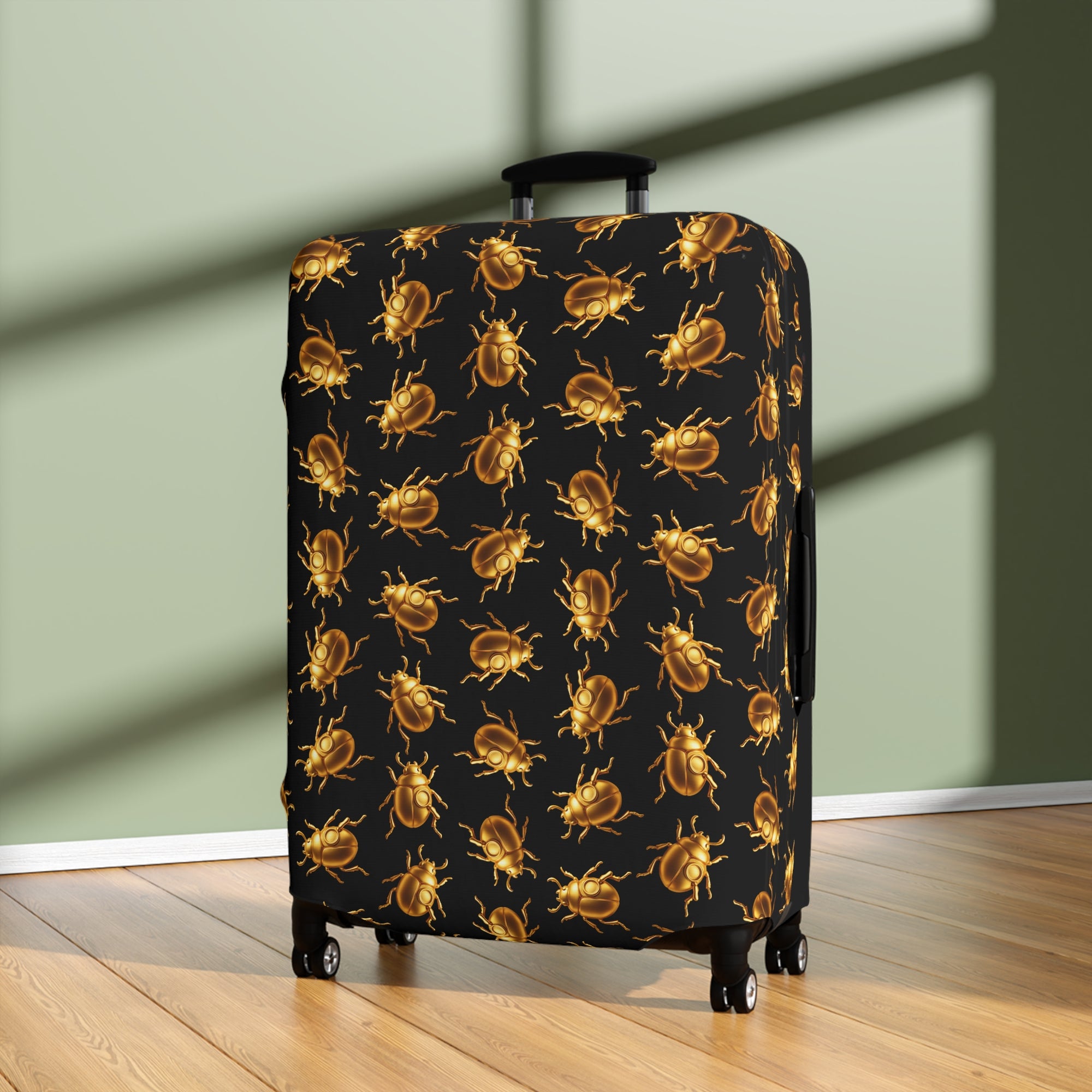 ✈️ "BUGGED AND COVERED" Golden Beetle Luggage Cover