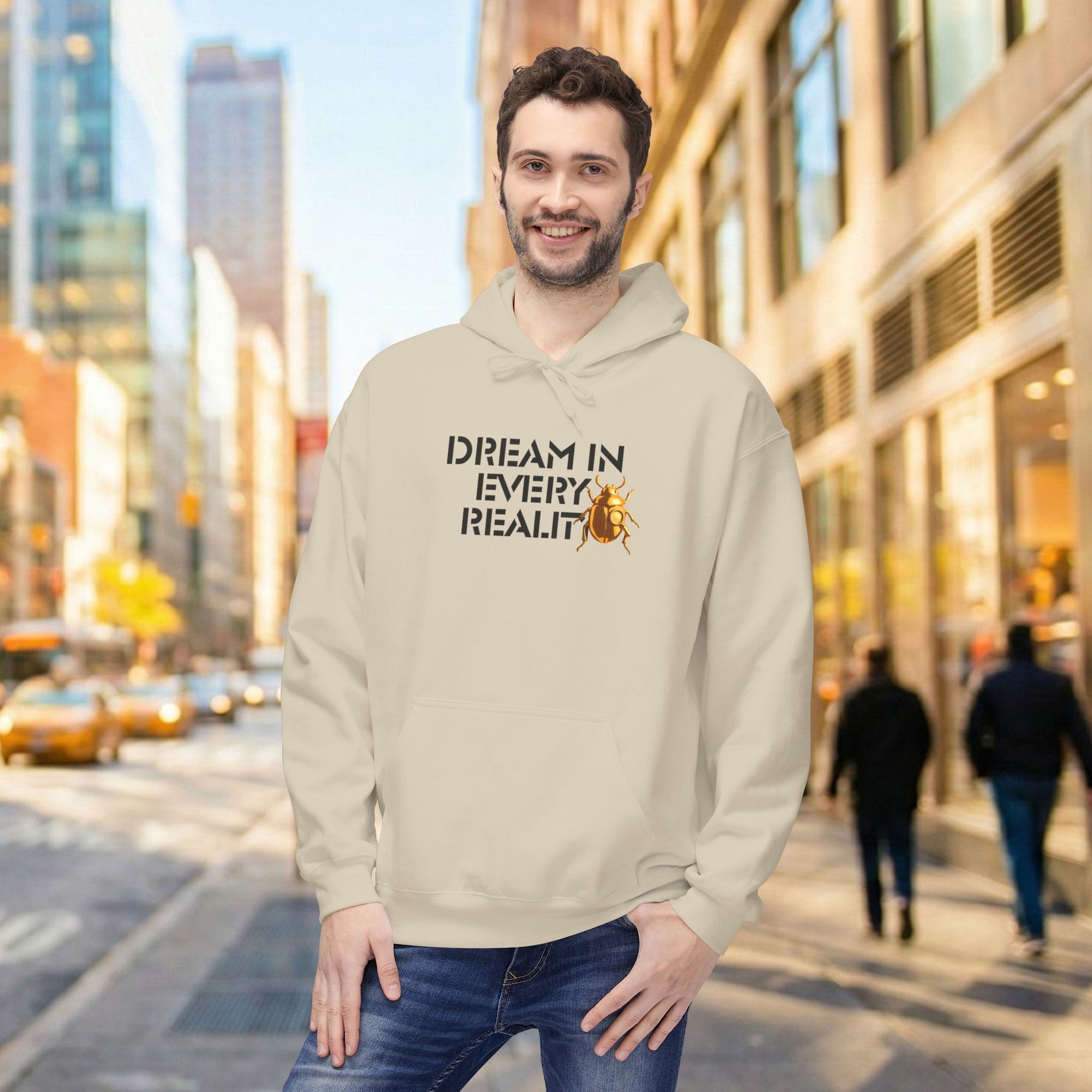 Dream In Every Reality Hoodie - Code Breaker Bold Text Futuristic Typography Top