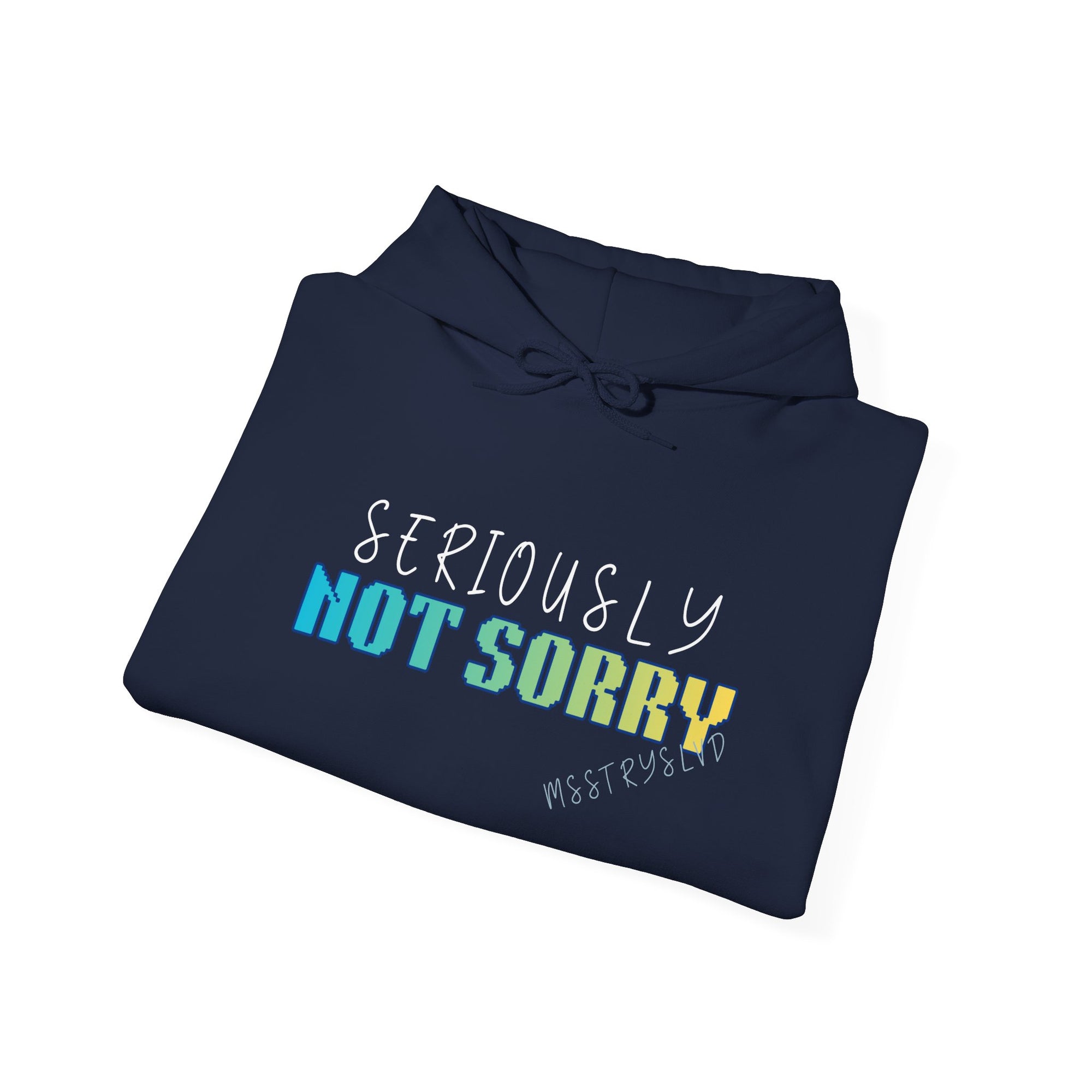 Embroidered 'Seriously Not Sorry' Heavy Blend™ Hooded Sweatshirt Sassy Quote