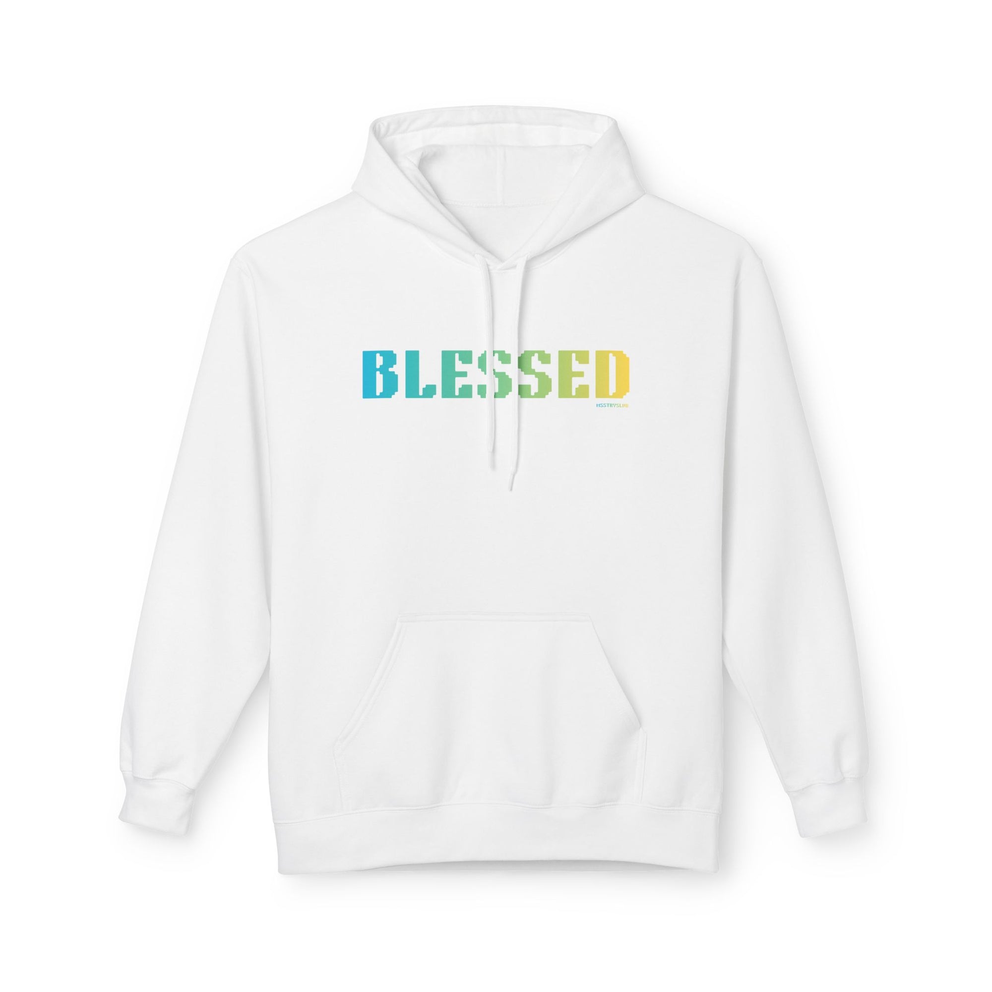 Blessed Big Quote Hoodie | Bold Colorful Print Grateful Retro Graphic Pullover