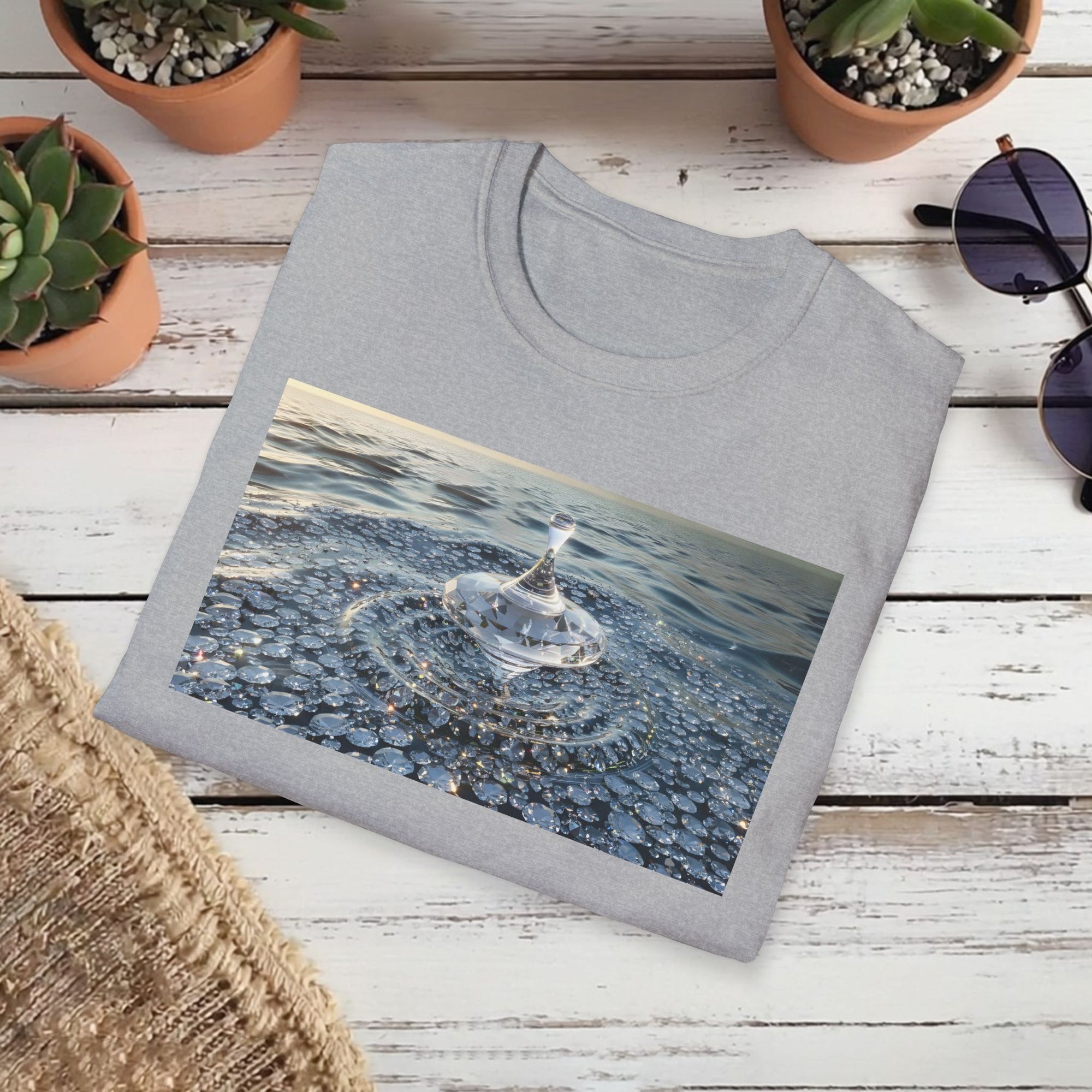Crystal Spin T-Shirt – Diamond Spinning Top Art | Sparkle & Balance Graphic Tee