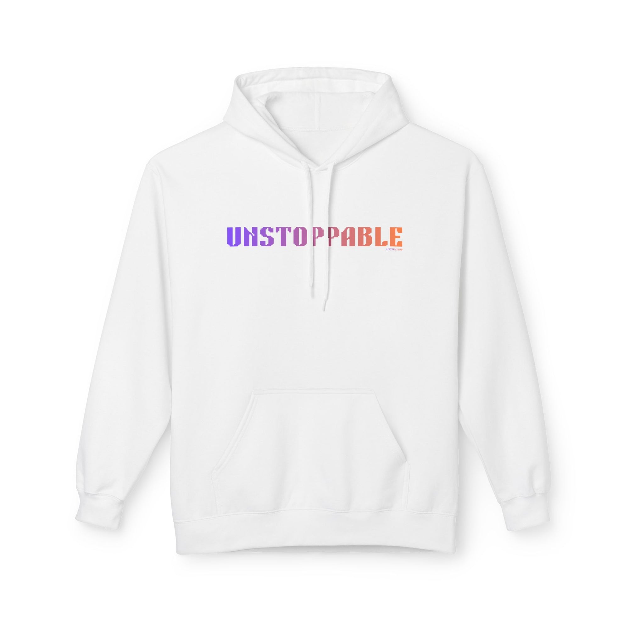 Unstoppable Bold Big Quote Hoodie | Bold Colorful Print Retro Graphic Pullover