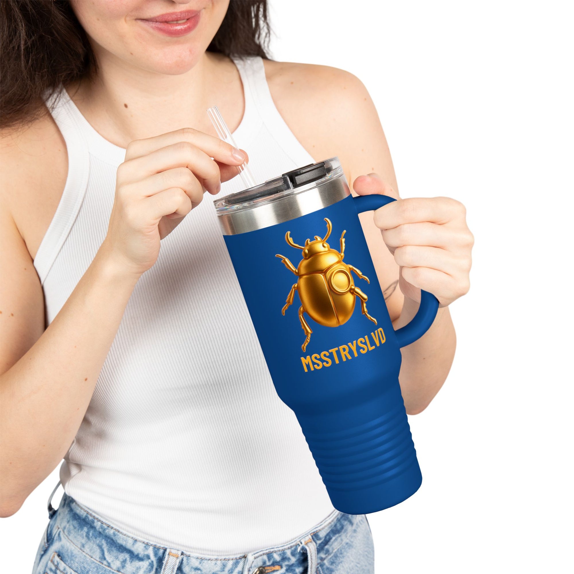 MSSTRYSLVD Gold Scarab – Insulated Travel Mug, 40oz