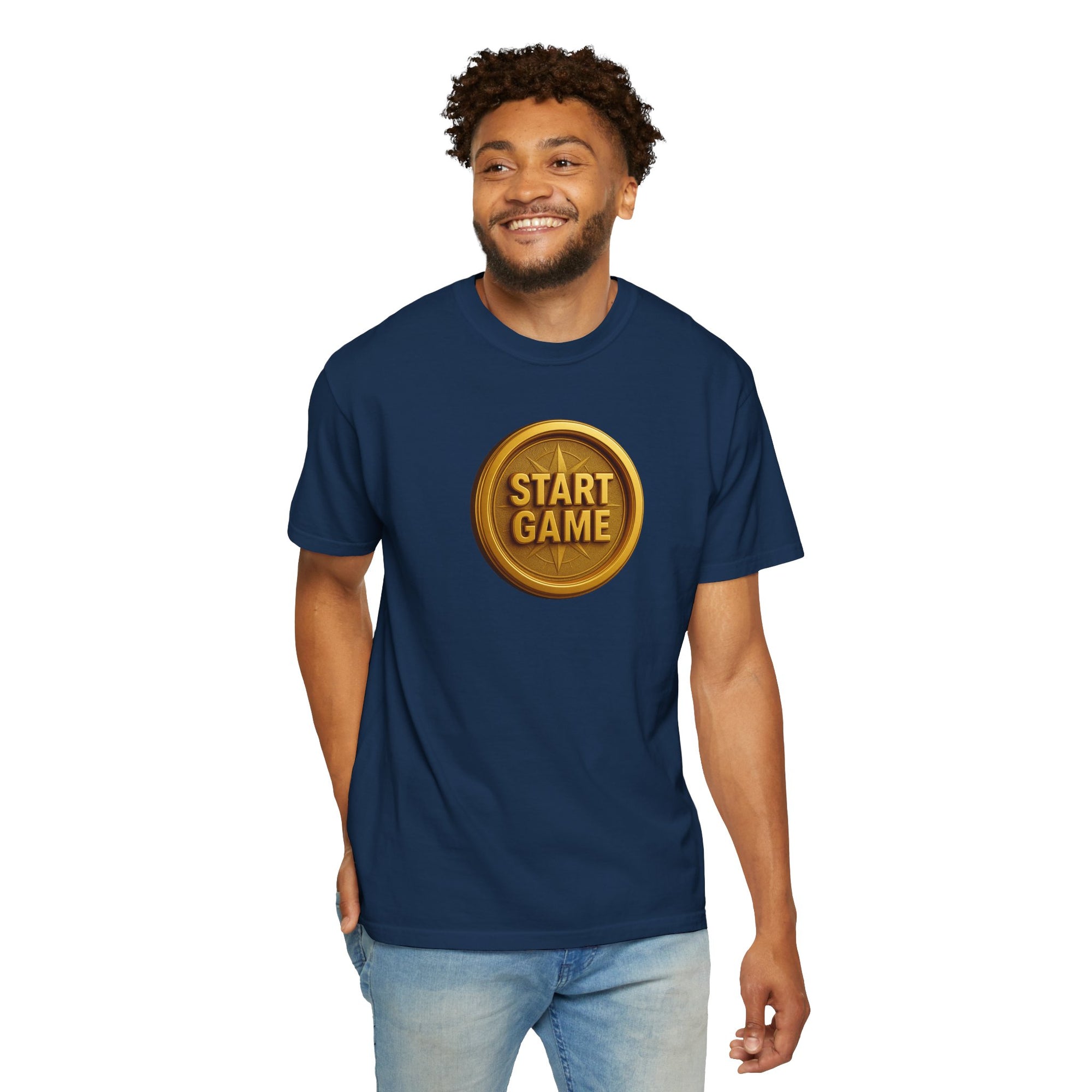 Start Game T-Shirt – MSSTRYSLVD® Gold Coin Graphic Tee | Streetwear for Dream-Chasers & Gamers