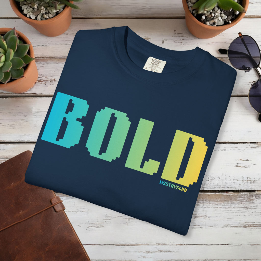 BOLD Graphic T Shirt Retro Pixel Typography Tee Aesthetic Streetwear Tee, Unisex Minimal Text Shirt, Positivity Pastel Fashion Top