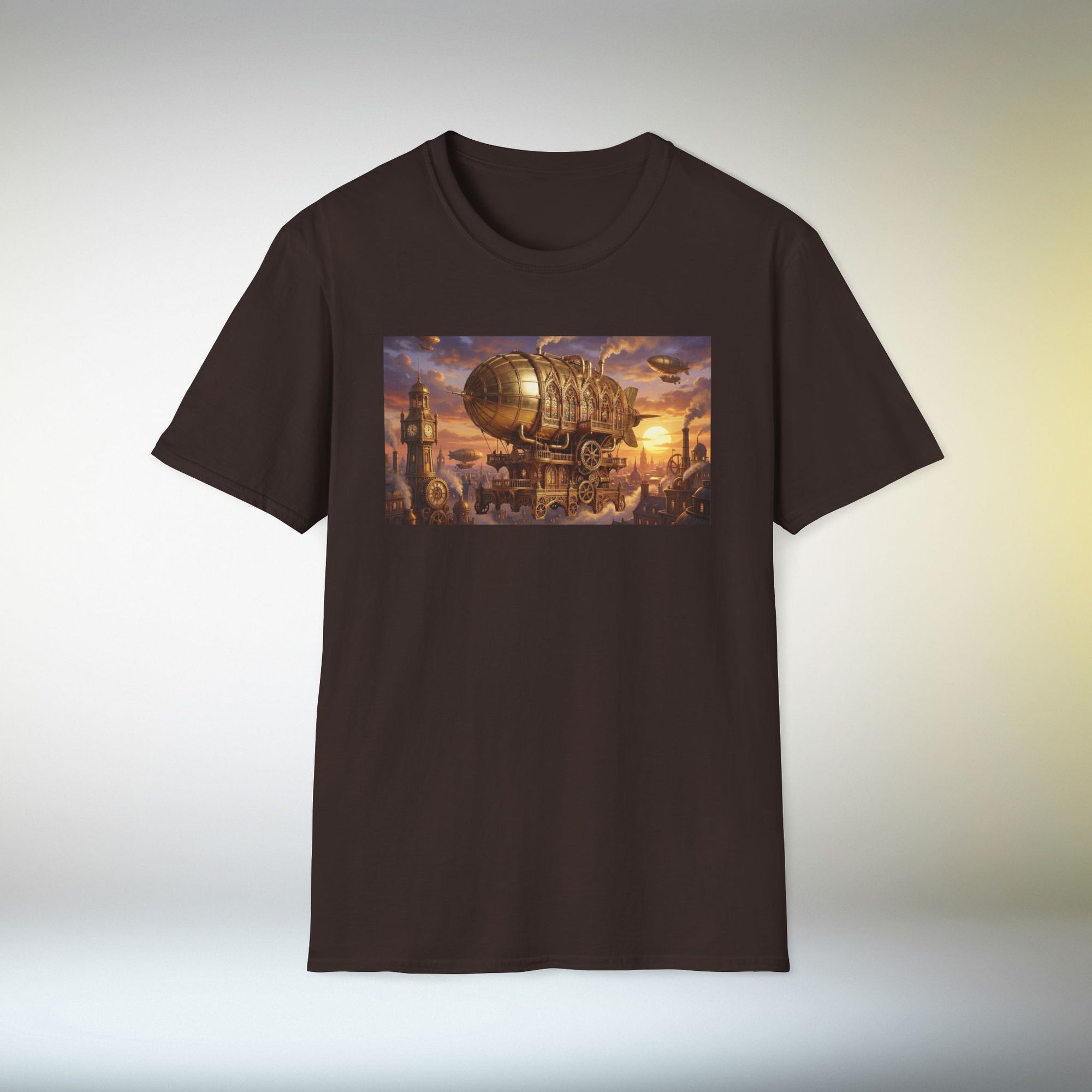 Steampunk Airship T-Shirt | Fantasy Vintage Flying Machine Graphic Tee Retro
