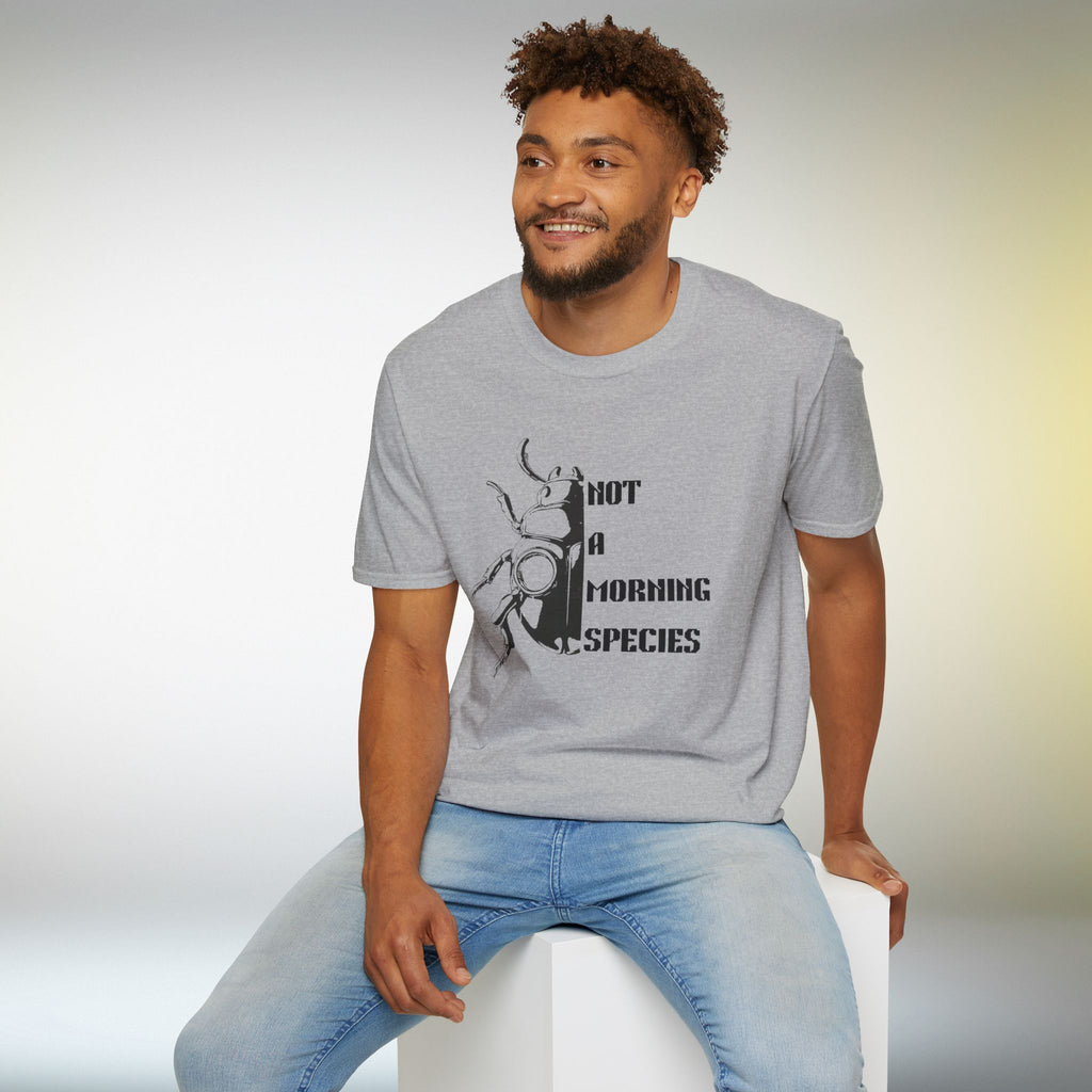 Not a Morning Species T Shirt | Funny Beetle Graphic Tee | Sarcastic Insect Shirt | Minimal Streetwear T-Shirt | Unisex Cosy Tee