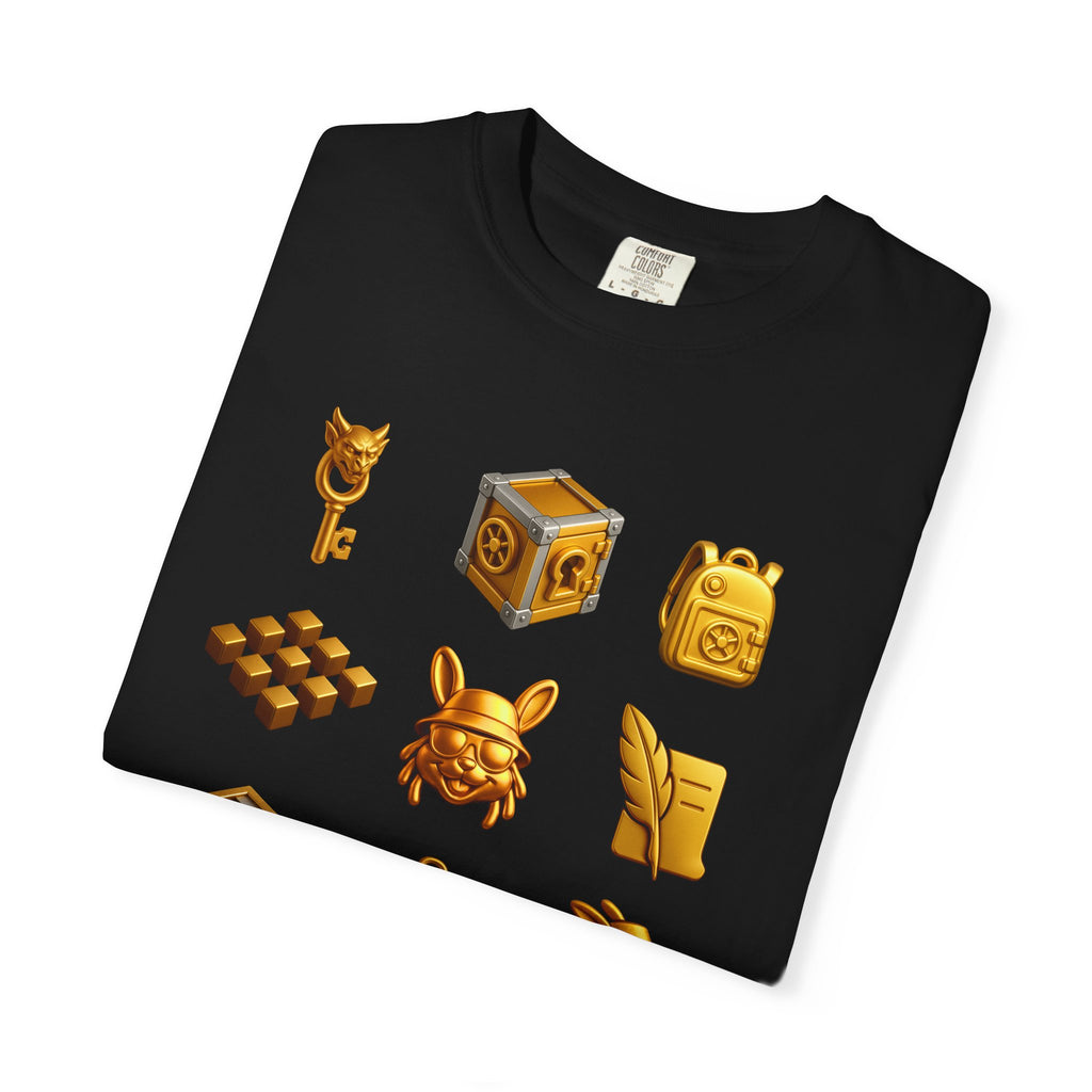 Lexicon Beetle Vault Rush Game T-Shirt – MSSTRYSLVD® Gold Coin Graphic Tee | Streetwear for Dream-Chasers & Gamers