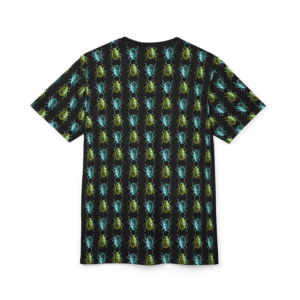 Beetle Neon Aqua Blue Green Color Pop, All Over Print T Shirt For Men & Women