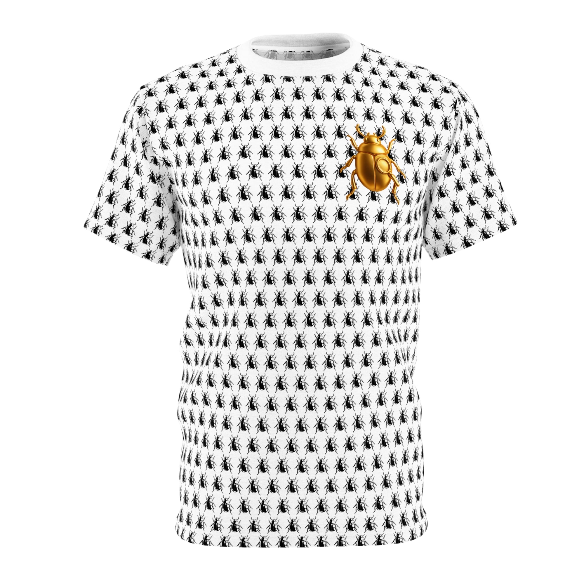 One Bug to Rule Them All – Golden Beetle Bold Full Graphic Pattern T Shirt, Streetwear Unisex Cut & Sew Tee