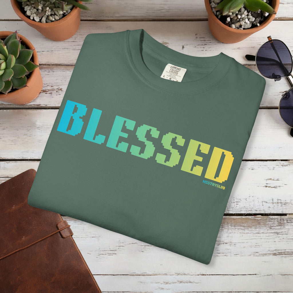 BLESSED Graphic T Shirt Aesthetic Streetwear Tee, Unisex Minimal Typography Shirt, Grateful Pastel Fashion Top