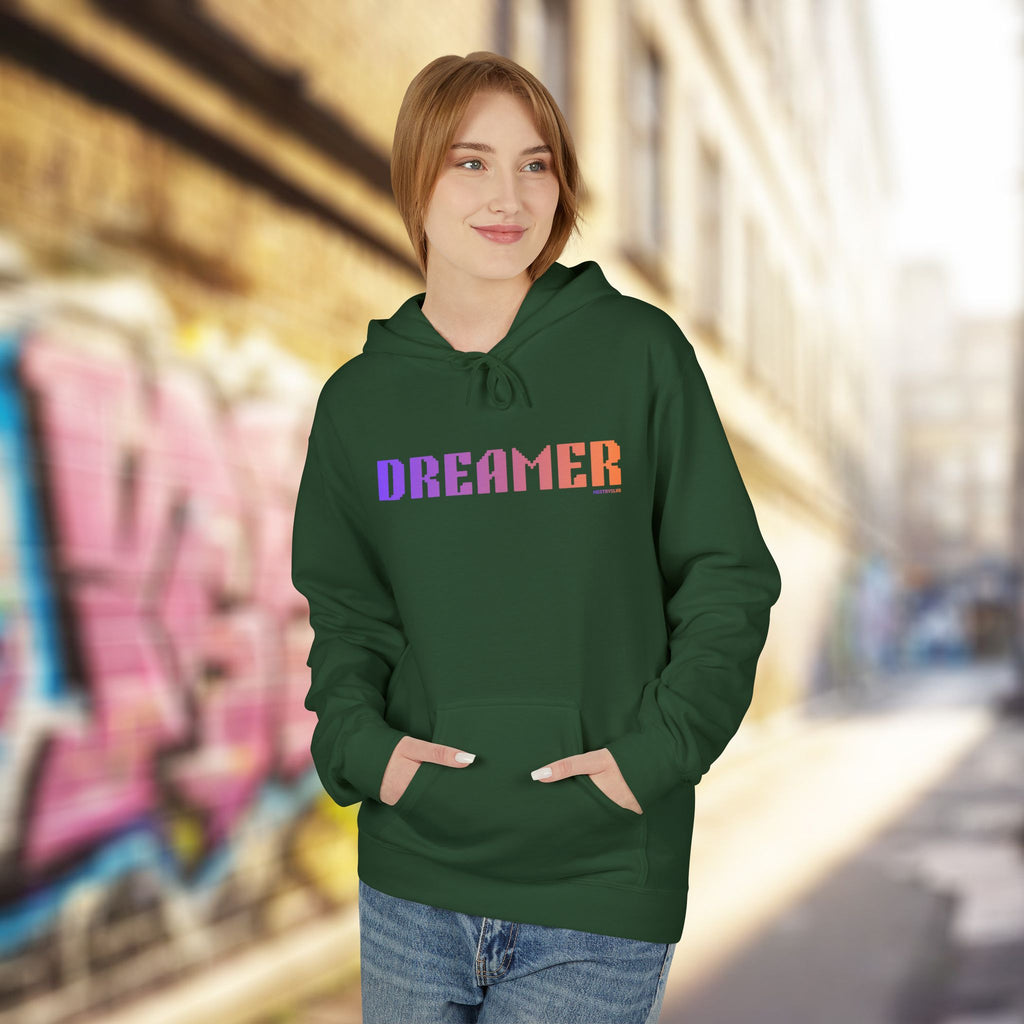 Dreamer Bold Text Big Quote Hoodie | Bold Colorful Print Retro Graphic Pullover