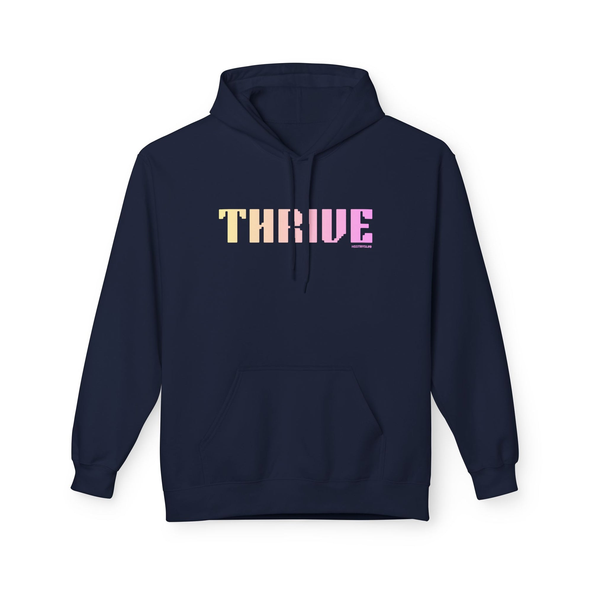 Thrive Bold Big Quote Hoodie | Positive Colorful Print Retro Graphic Pullover