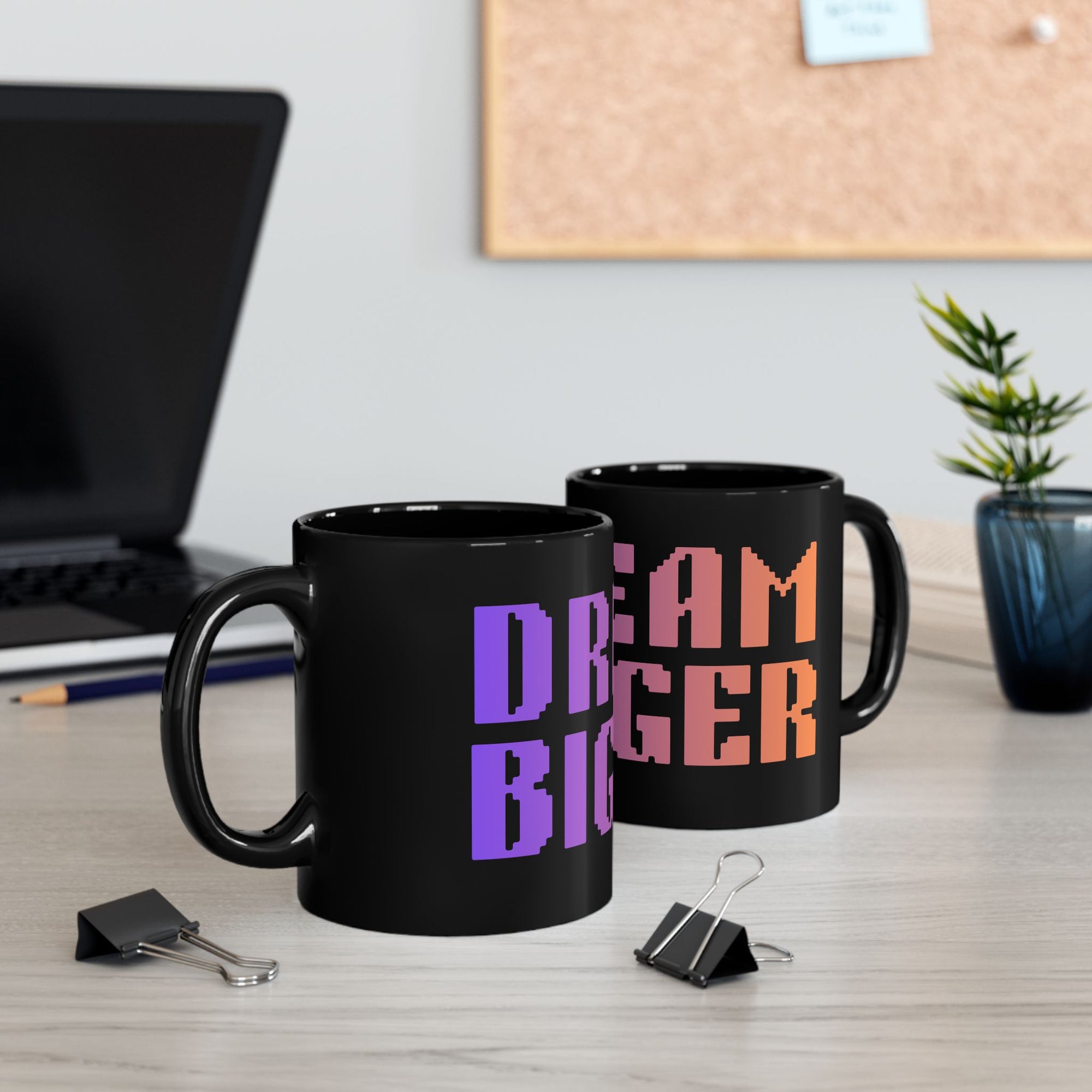 DREAM BIGGER Mug | Motivational Coffee Cup Gift for Work Office Friends Home