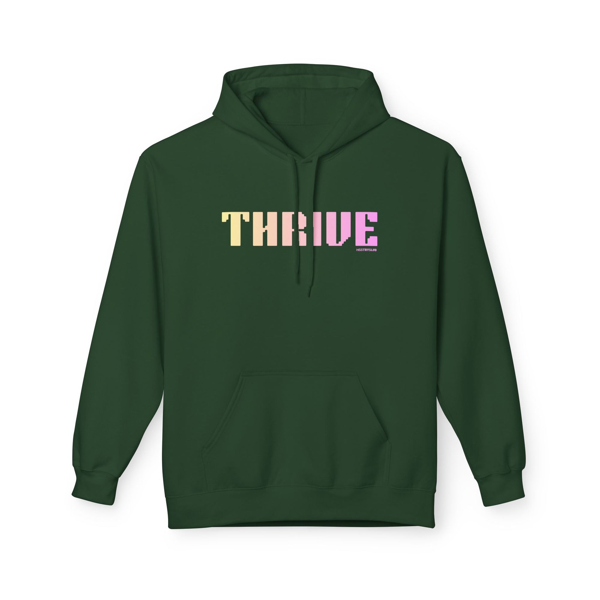 Thrive Bold Big Quote Hoodie | Positive Colorful Print Retro Graphic Pullover