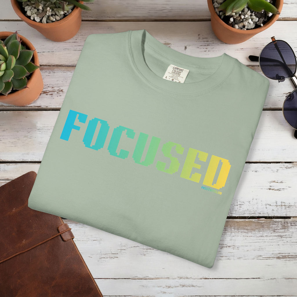 FOCUSED Graphic T Shirt Aesthetic Streetwear Tee, Unisex Minimal Typography Shirt, Study Pastel Fashion Top