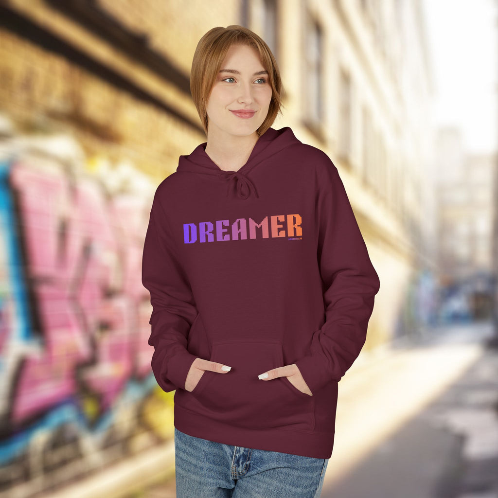 Dreamer Bold Text Big Quote Hoodie | Bold Colorful Print Retro Graphic Pullover