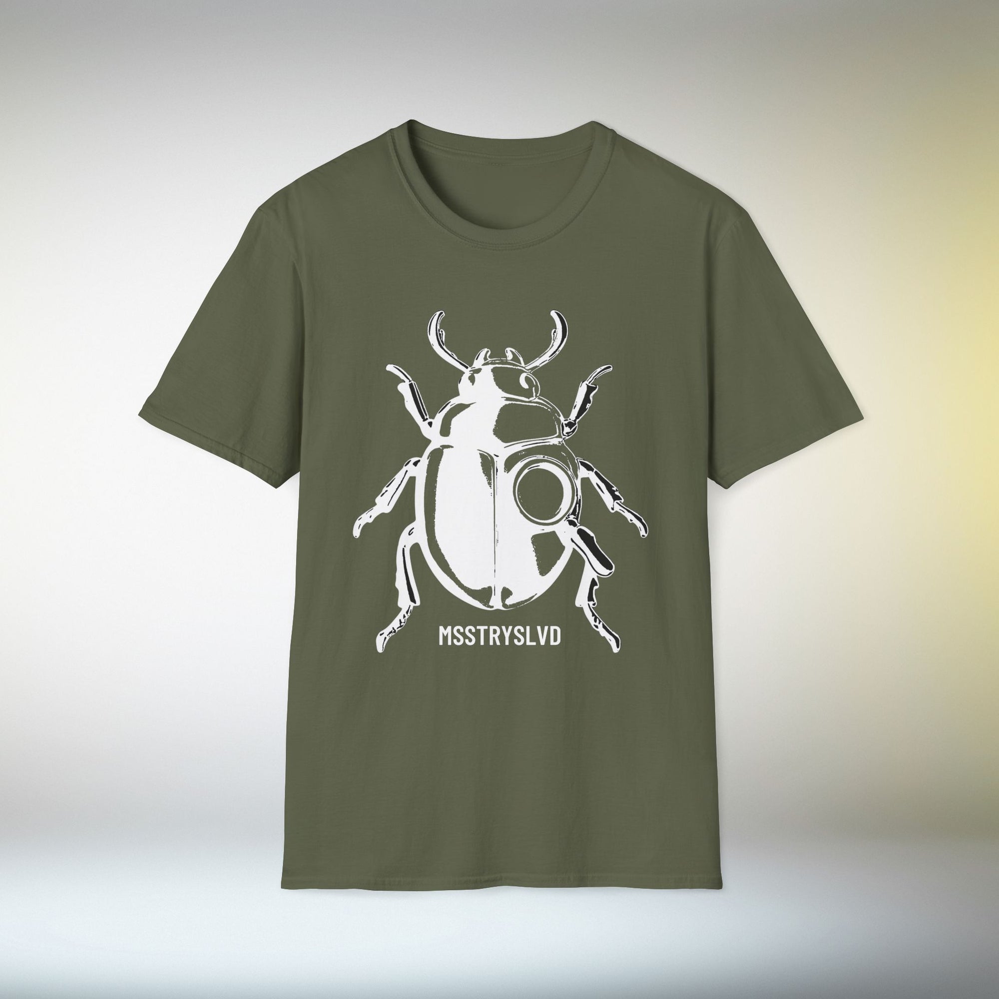 Beetle Graphic T-Shirt – Minimalist Insect Shirt, Nature-Inspired Unisex Tee, Entomology Gift, Aesthetic Bug Design White Graphic
