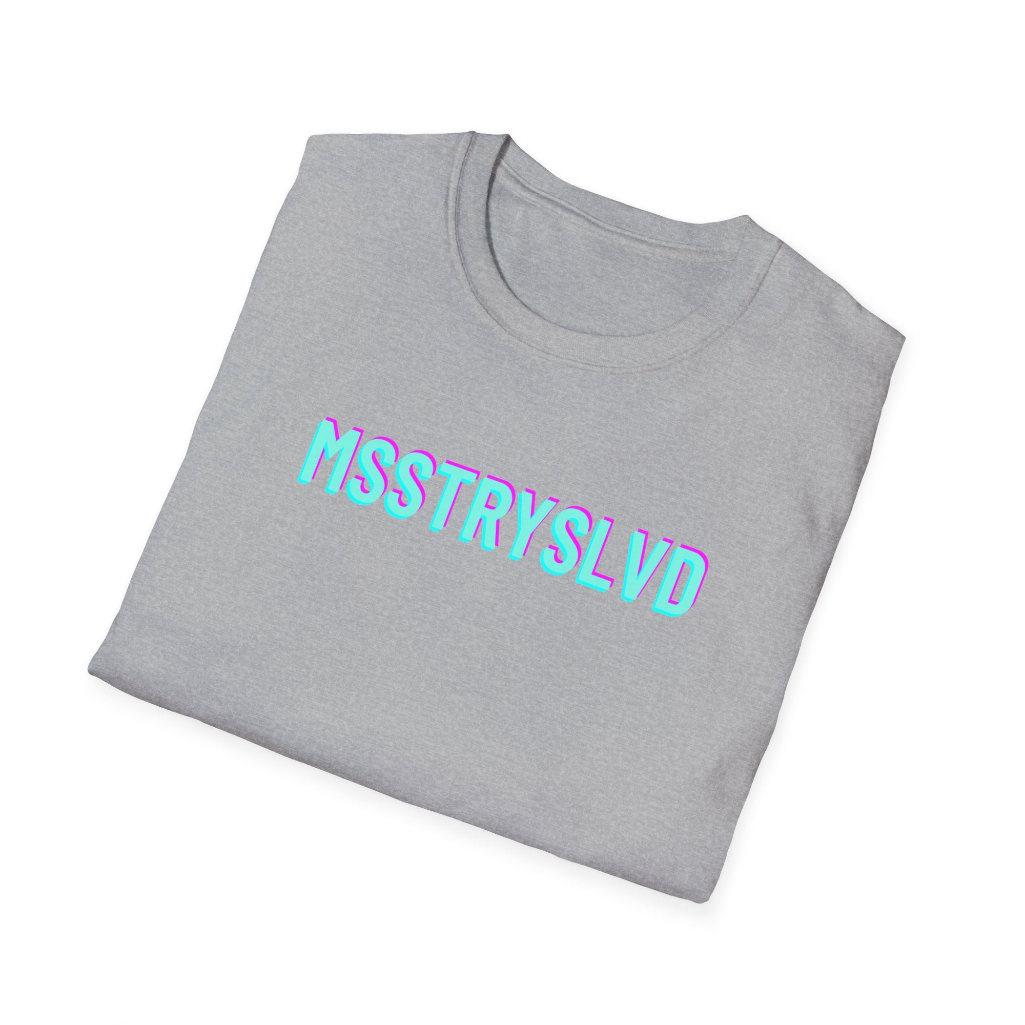MSSTRYSLVD Neon Glitch Type II T-Shirt – Bold Text Unisex Shirt, Typography Lovers Gift