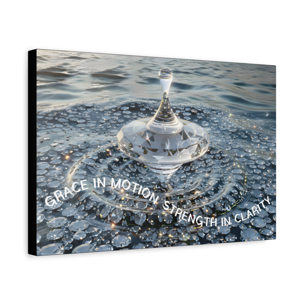 Grace in Motion – Crystal Spinning Top Matte Canvas | Strength in Clarity Inspirational Wall Art