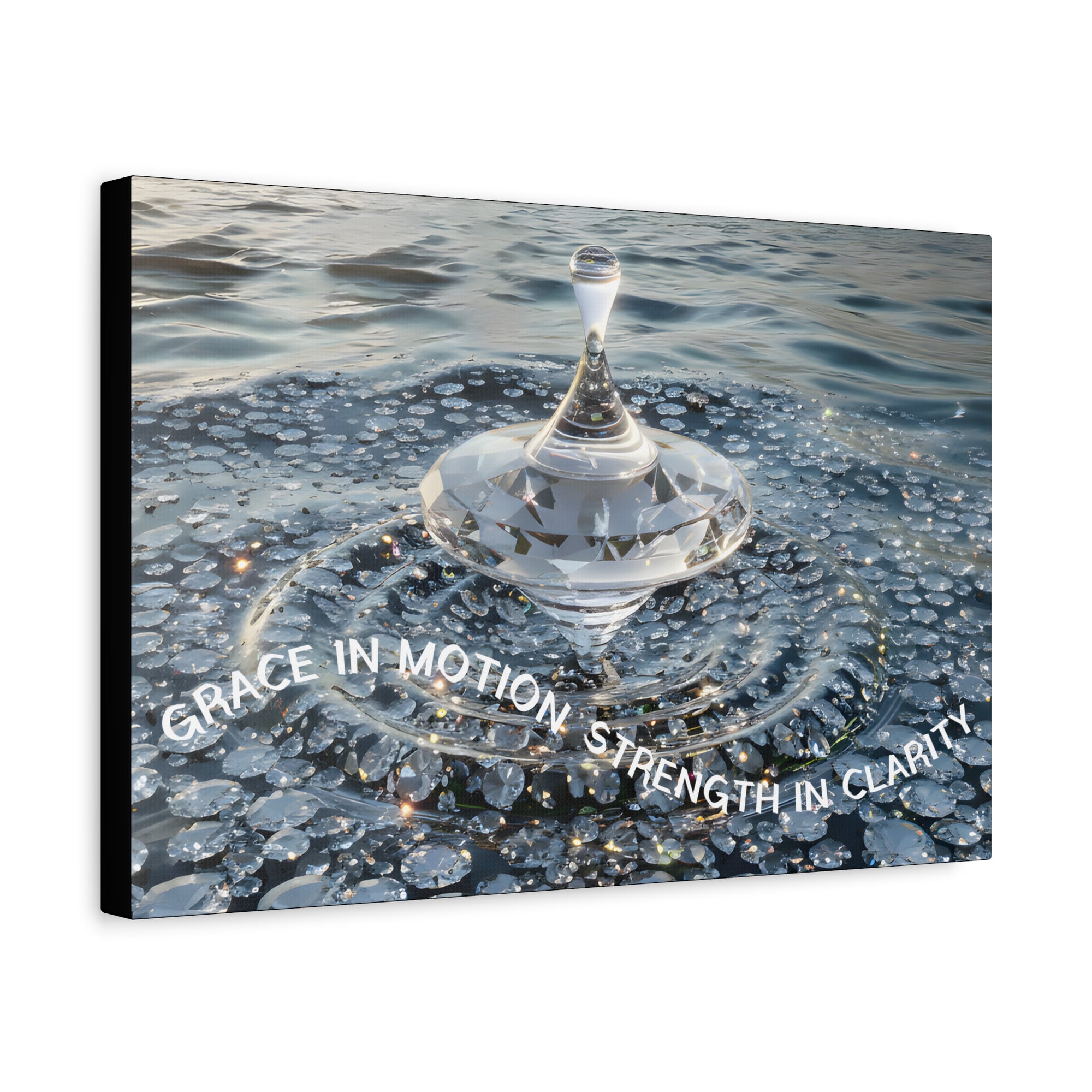 Grace in Motion – Crystal Spinning Top Matte Canvas | Strength in Clarity Inspirational Wall Art
