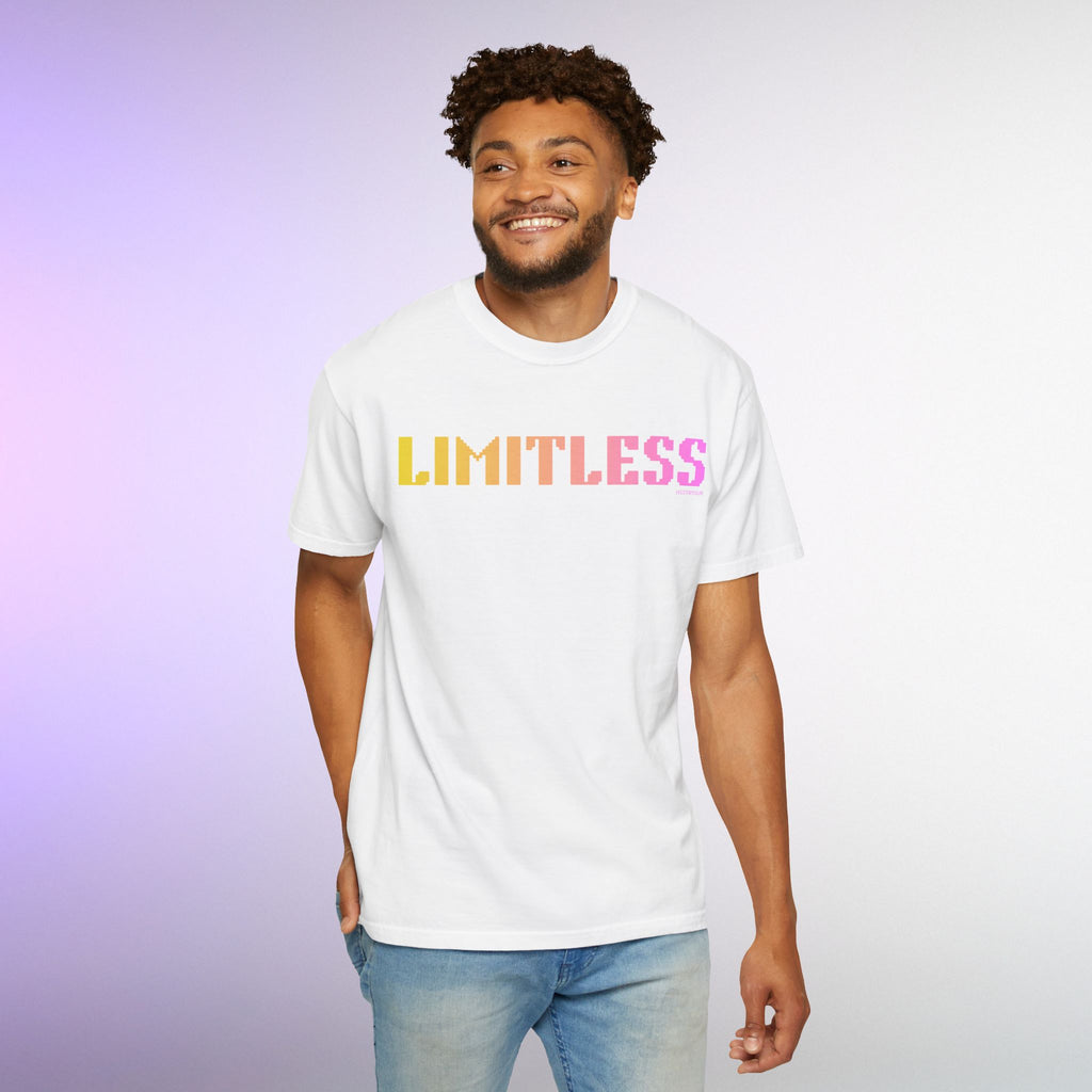 LIMITLESS Graphic T Shirt Aesthetic Streetwear Tee, Unisex Minimal Typography Shirt, Pastel Fashion Top