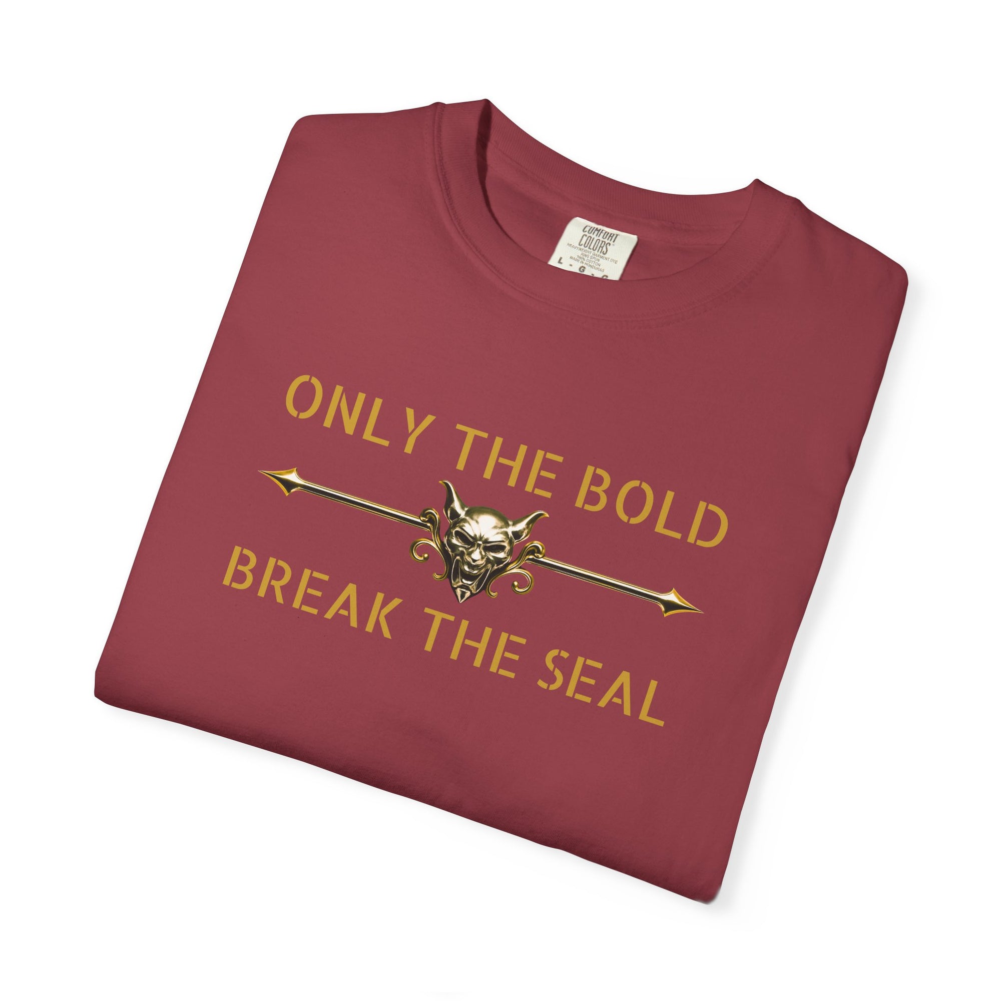 Only the Bold Break the Seal T-Shirt – MSSTRYSLVD® Gold Vault Edition | Dark Fantasy Streetwear for Fearless Players