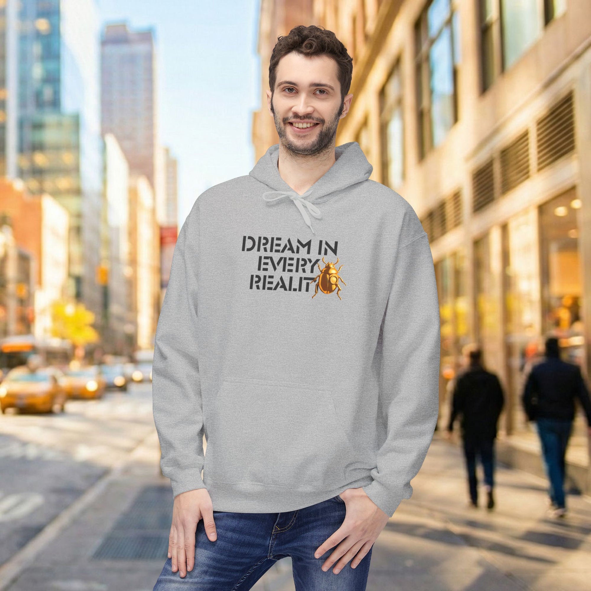 Dream In Every Reality Hoodie - Code Breaker Bold Text Futuristic Typography Top
