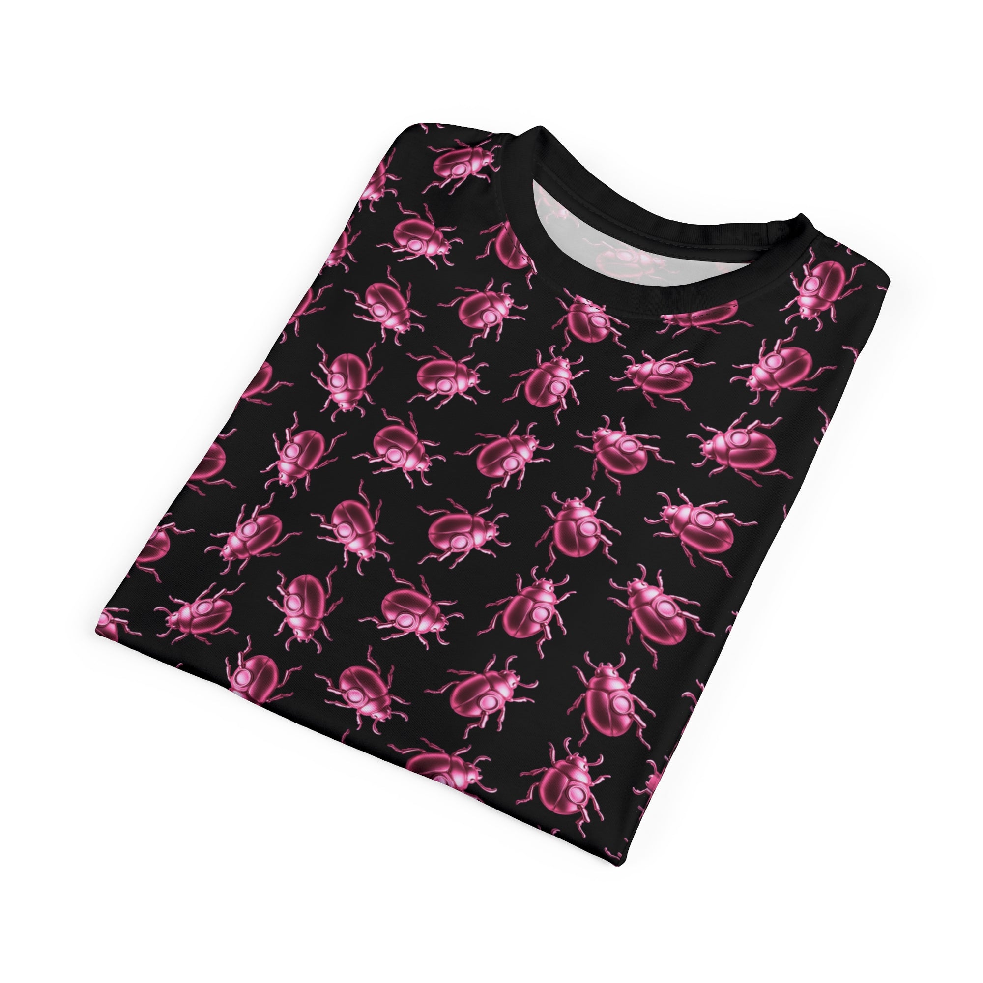 Beetle Neon Pink Color Pop All Over Print T Shirt For Men & Women