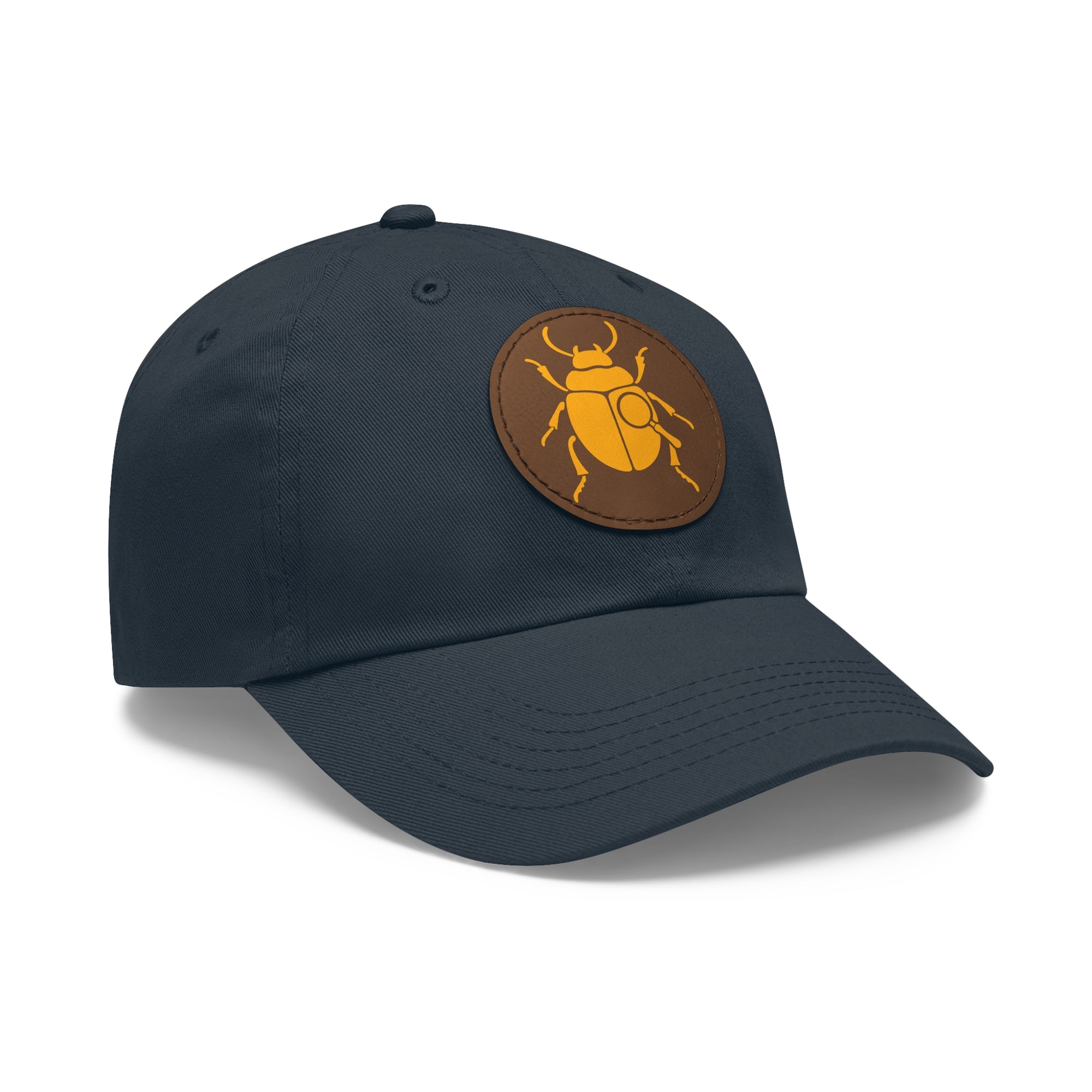 Golden Beetle - Dad Hat with Leather Patch (Round)