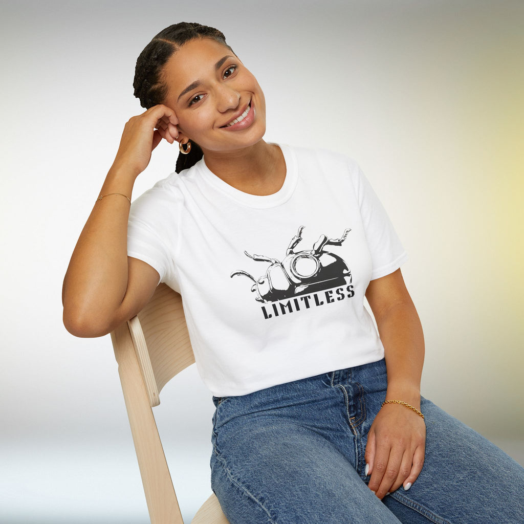 Limitless Beetle T Shirt | Minimal Black White Graphic Tee | Modern Streetwear Shirt | Symbolic Insect Art T-Shirt | Unisex Tee