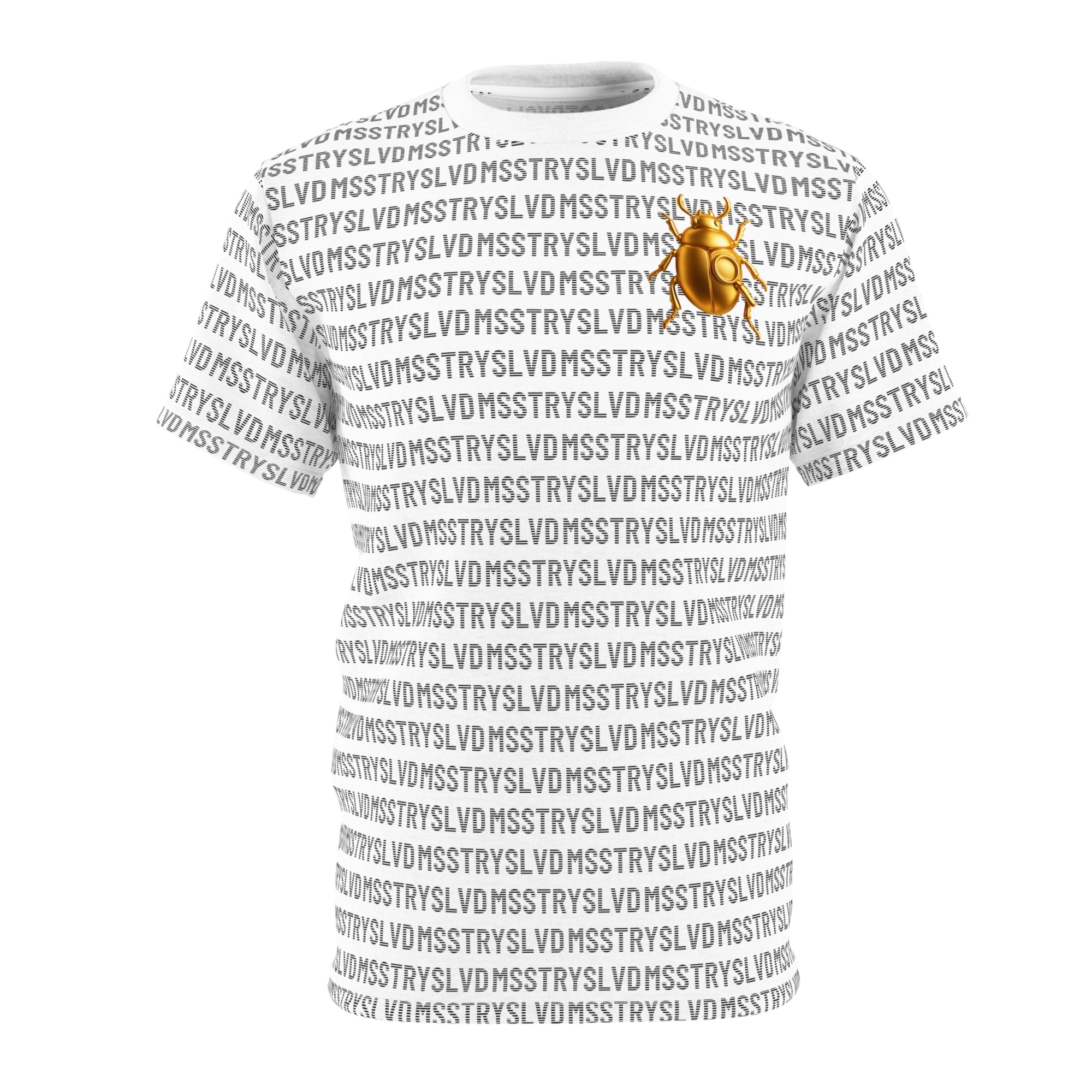 "MSSTRYSLVD GOLDEN BEETLE" Full Graphic Pattern T Shirt, Streetwear Unisex Tee