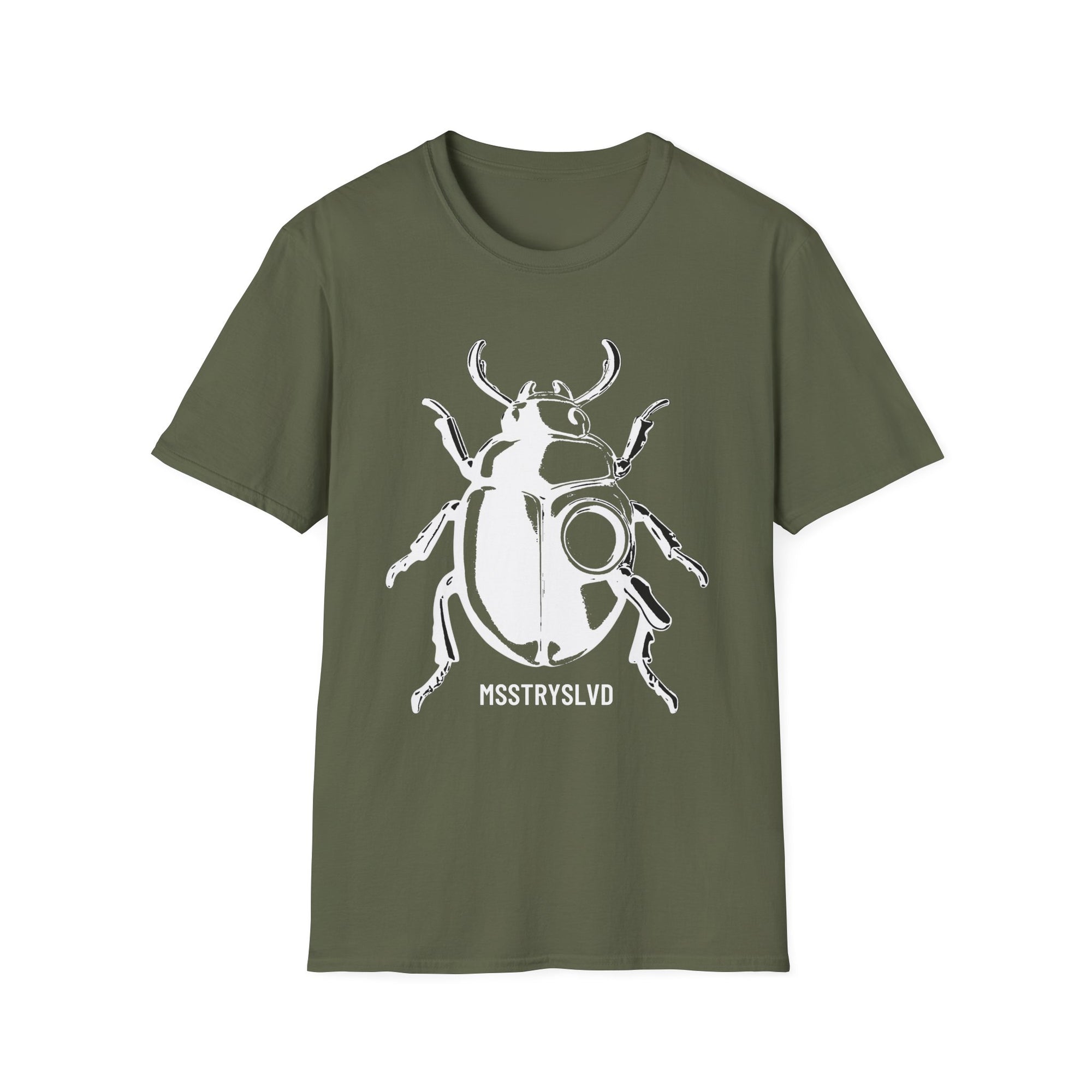 Beetle Graphic T-Shirt – Minimalist Insect Shirt, Nature-Inspired Unisex Tee, Entomology Gift, Aesthetic Bug Design White Graphic