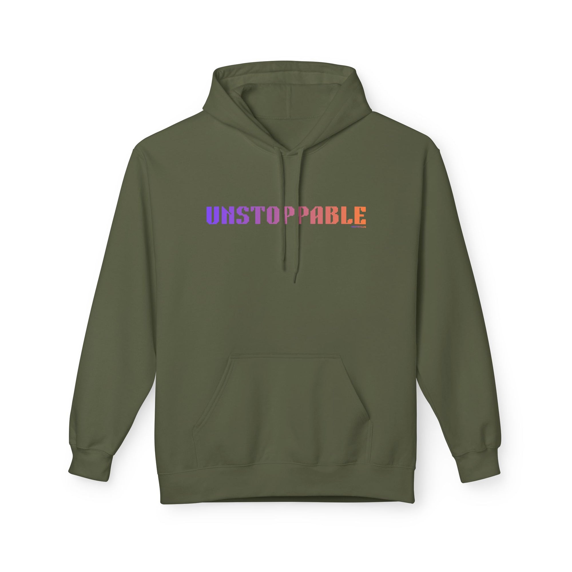 Unstoppable Bold Big Quote Hoodie | Bold Colorful Print Retro Graphic Pullover