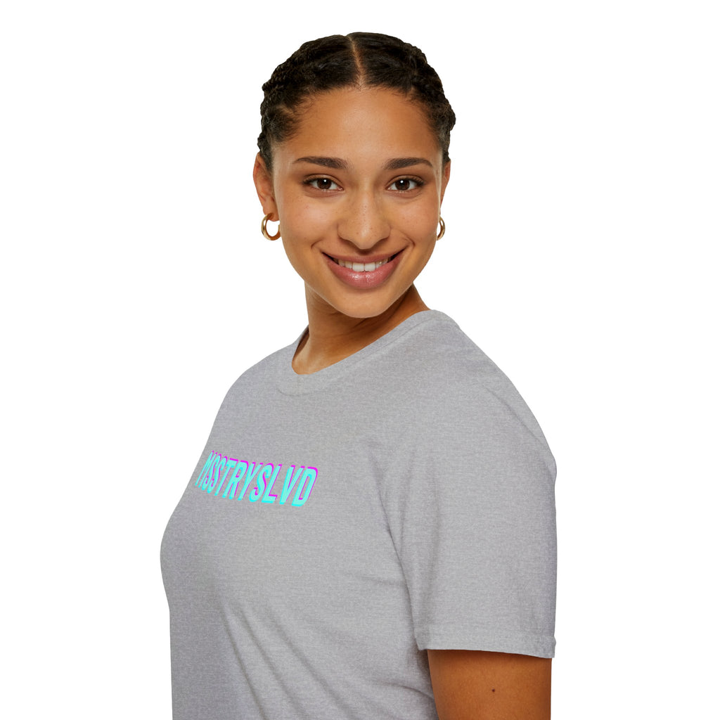 MSSTRYSLVD Neon Glitch Type II T-Shirt – Bold Text Unisex Shirt, Typography Lovers Gift