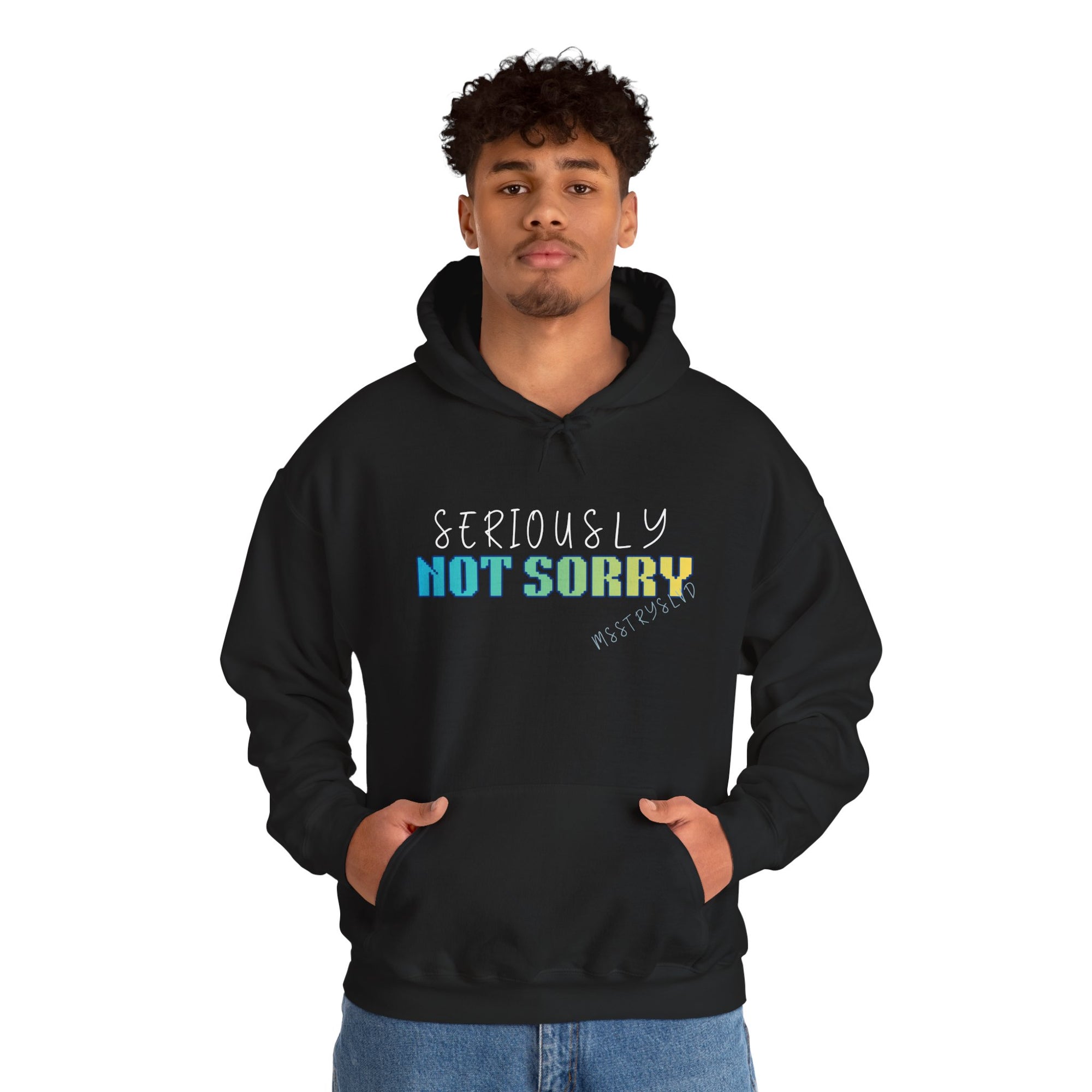 Embroidered 'Seriously Not Sorry' Heavy Blend™ Hooded Sweatshirt Sassy Quote