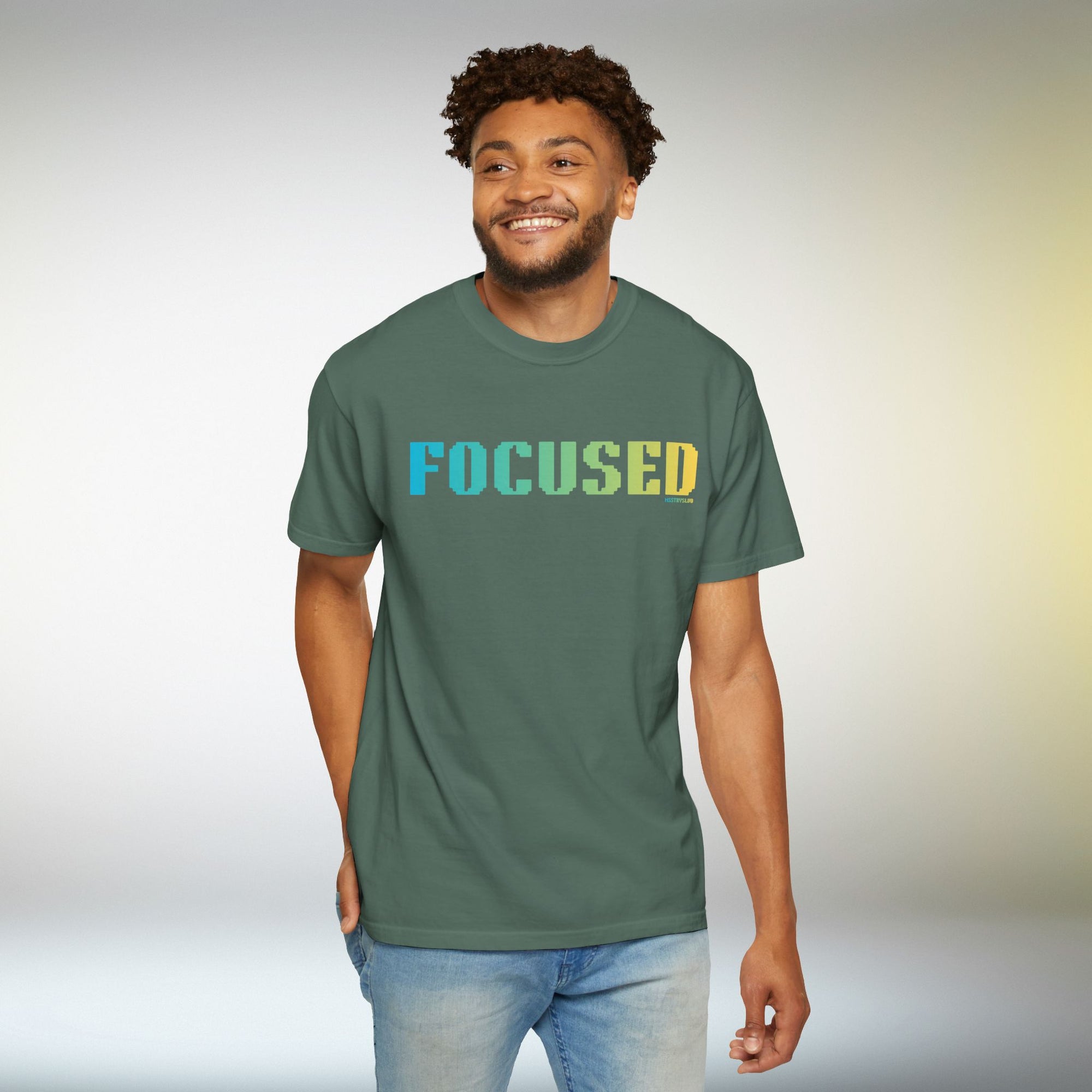 FOCUSED Graphic T Shirt Aesthetic Streetwear Tee, Unisex Minimal Typography Shirt, Study Pastel Fashion Top
